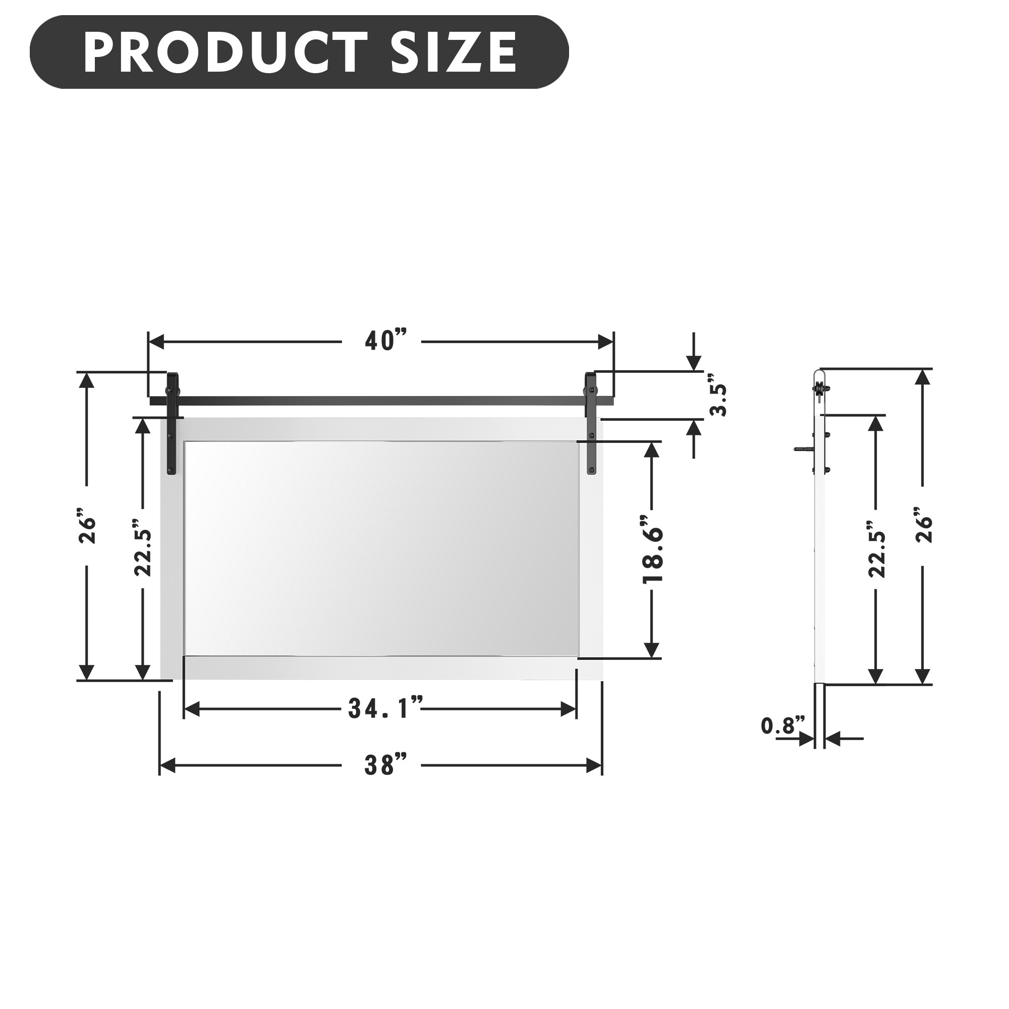 FurniFusion L-GCMJ2640W Decor-Mirrors - View #5