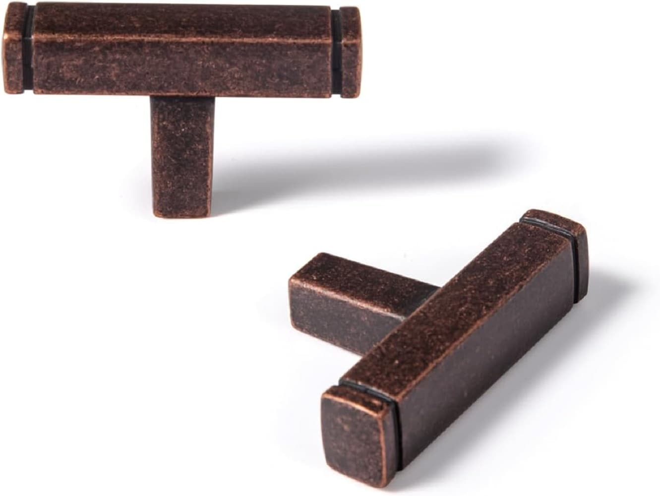 Miaokesen 1814AGT-DK 1-9/10-in Antique Oil Rubbered Bronze Bar Classic Cabinet Knob 6 -Pack