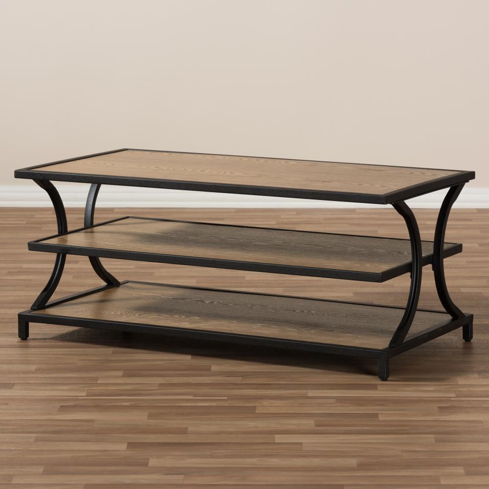 Baxton Studio Lancashire Walnut Industrial Coffee Table at Lowes