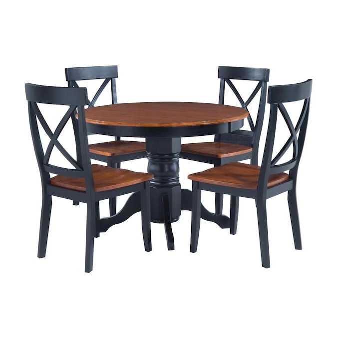 Home Styles Black Cottage Oak Dining, Black Round Kitchen Table Set