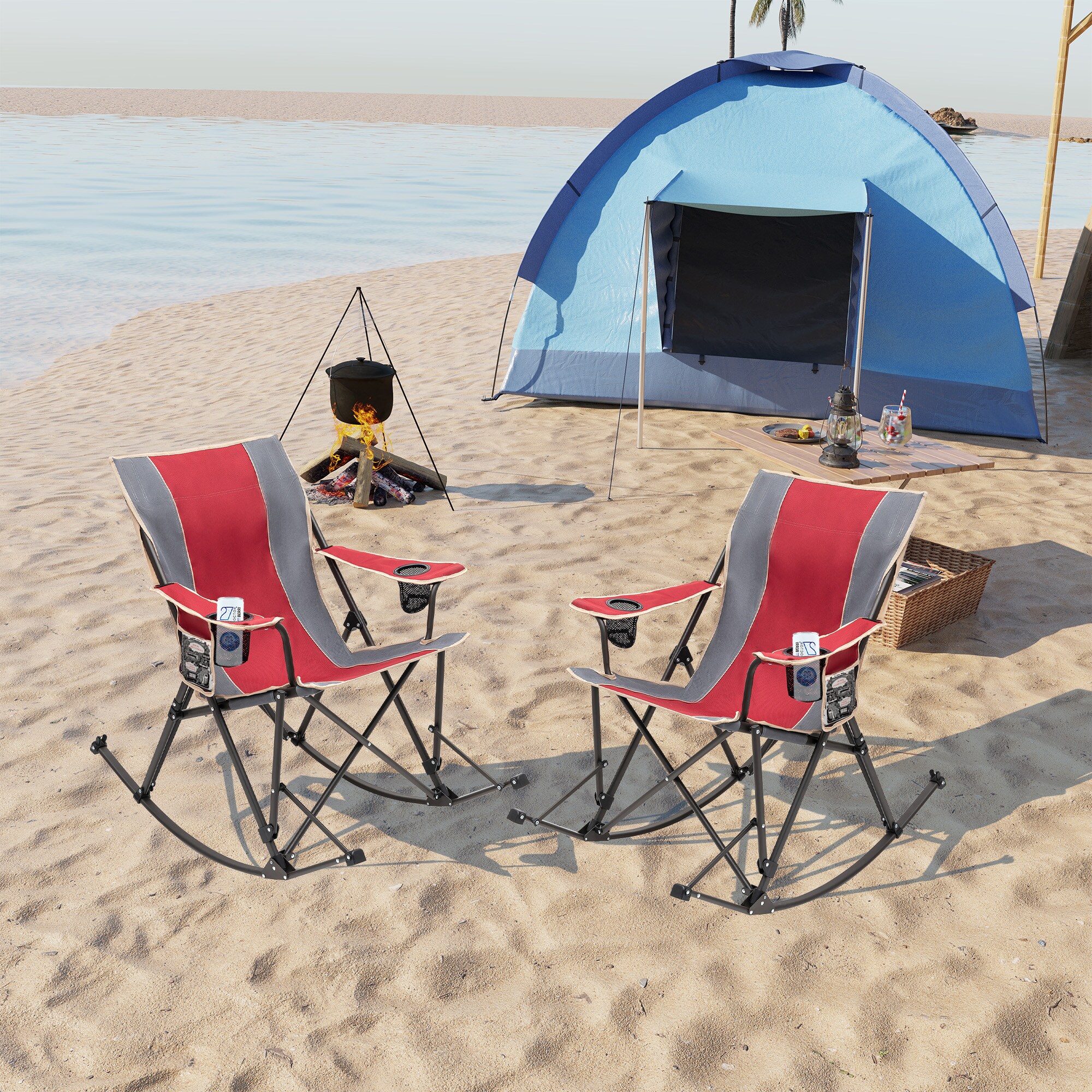 Clihome CL-P2AC2457XRD1 Beach-Camping-Chairs - View #3