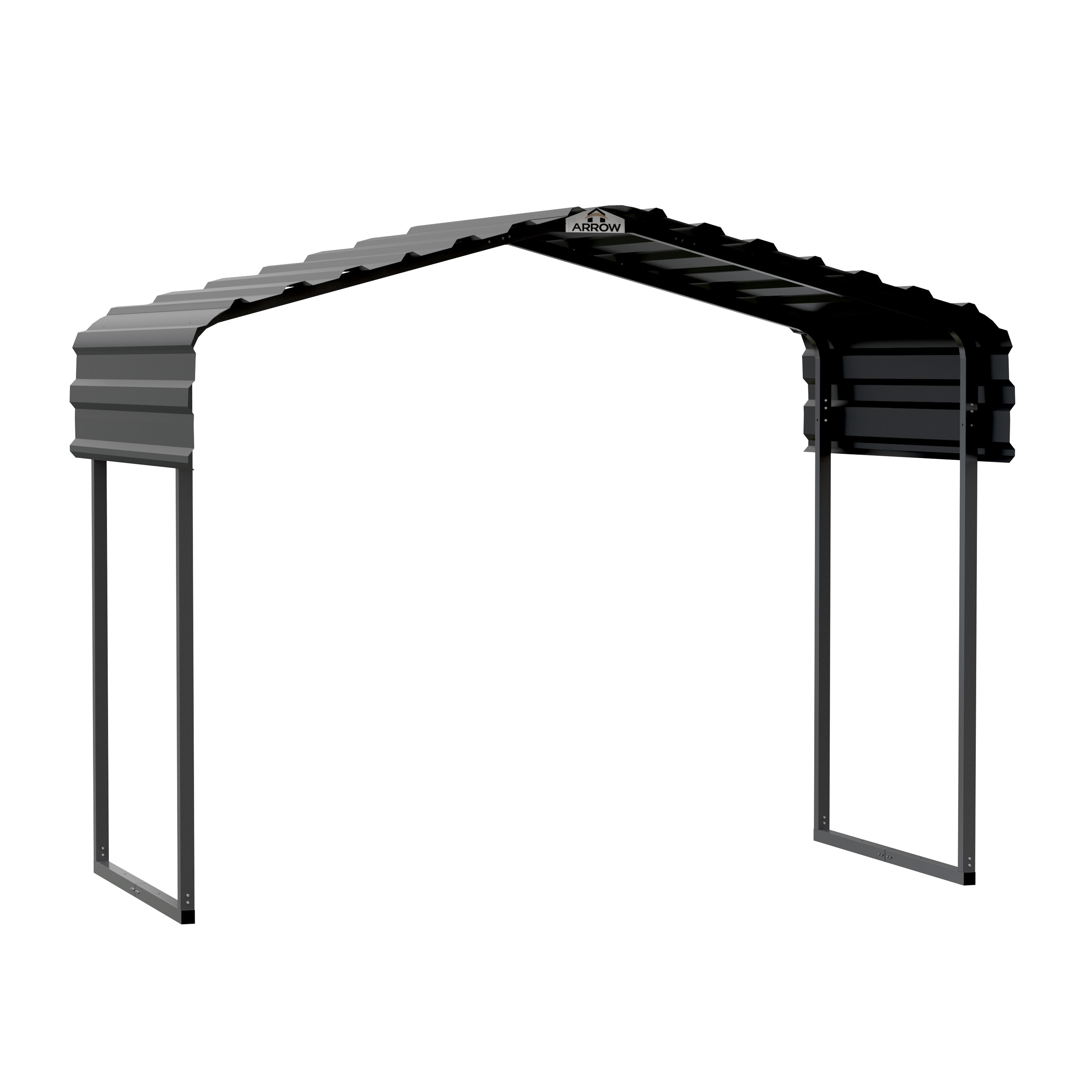 Arrow CPHC100607DS 10-ft W x 6.31-ft L x 8.2-ft H Charcoal Metal Carport with Metal Roof