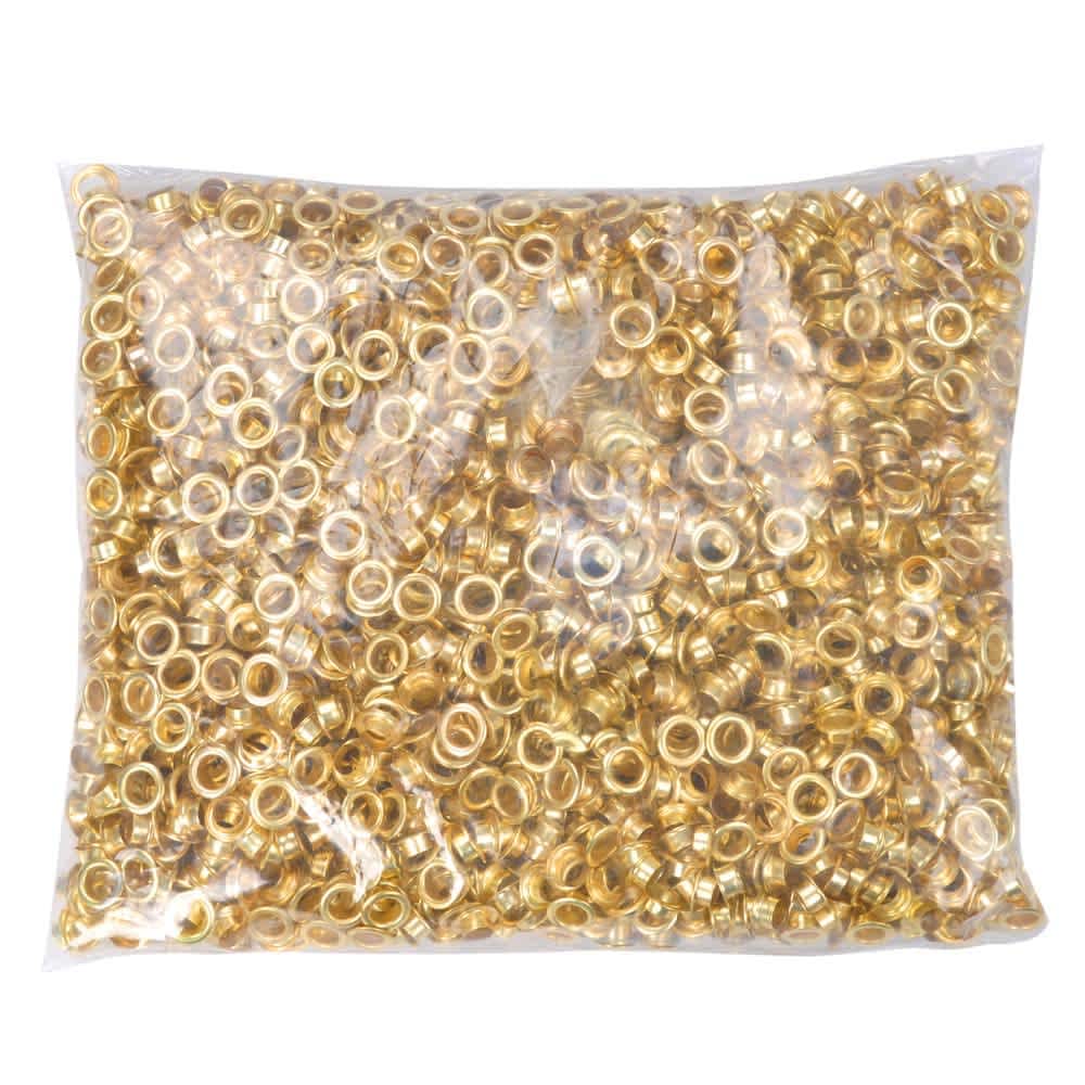 Yescom 2000 pcs 1/4 inch Grommet Kit Size 0 Eyelets and Washers Brass YES0379 #25GME001-0-BRS-LO