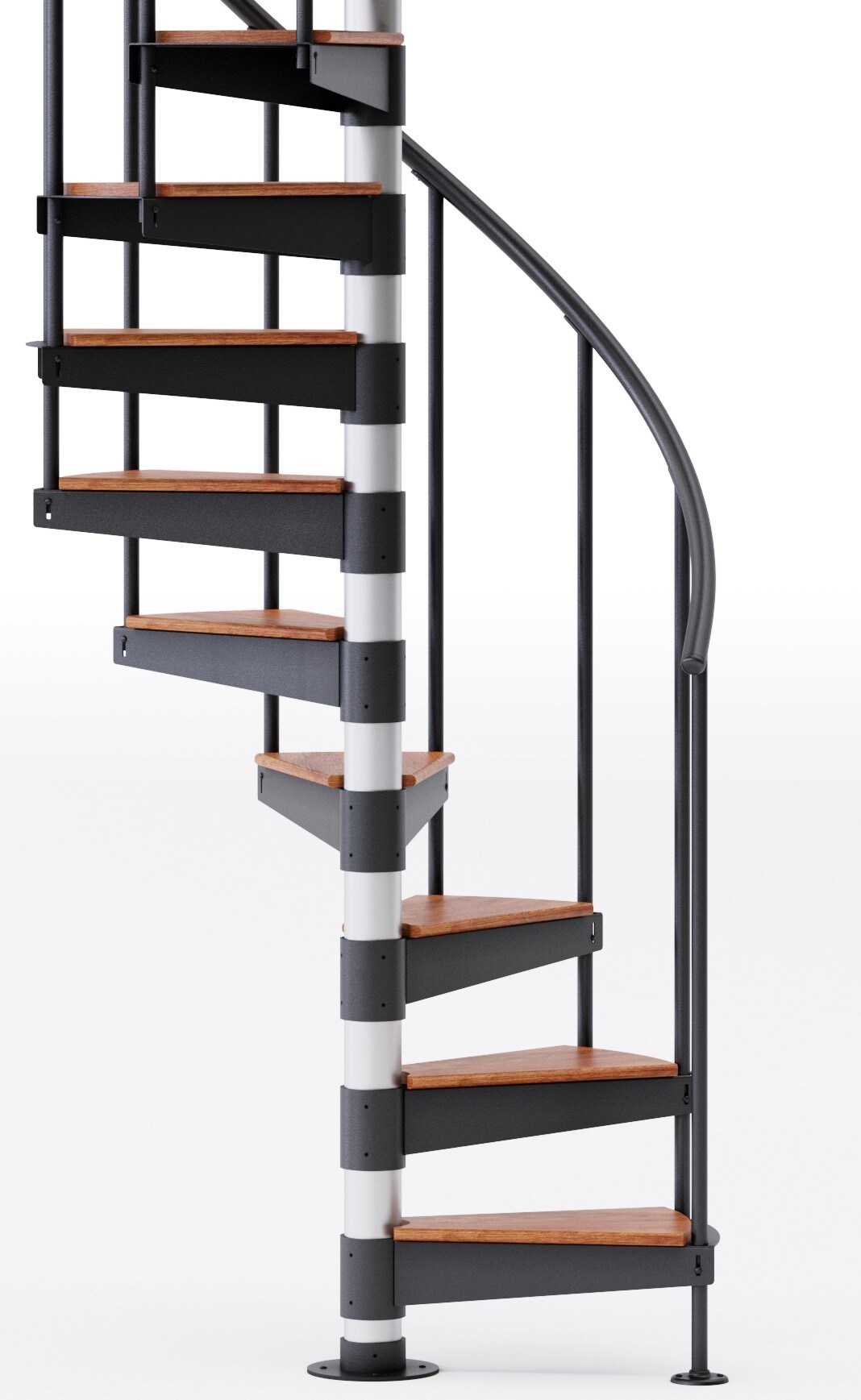 Mylen Stairs Reroute 42-in x 12.5-ft 2 Platform Rails Black Spiral Staircase  Kit