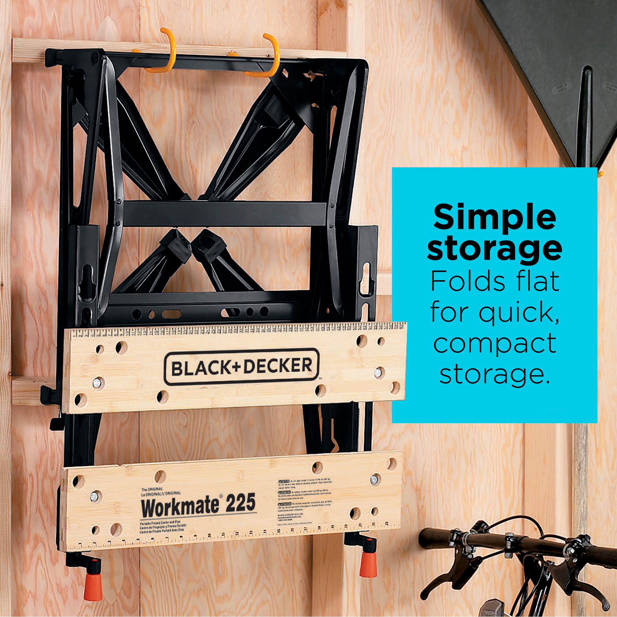 BLACK+DECKER 24-in L x 29.75-in H Black Wood Portable Work Bench