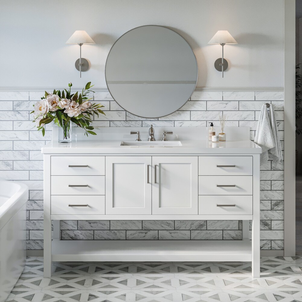 Magnolia 61" White Freestanding Single Bathroom Vanity Set