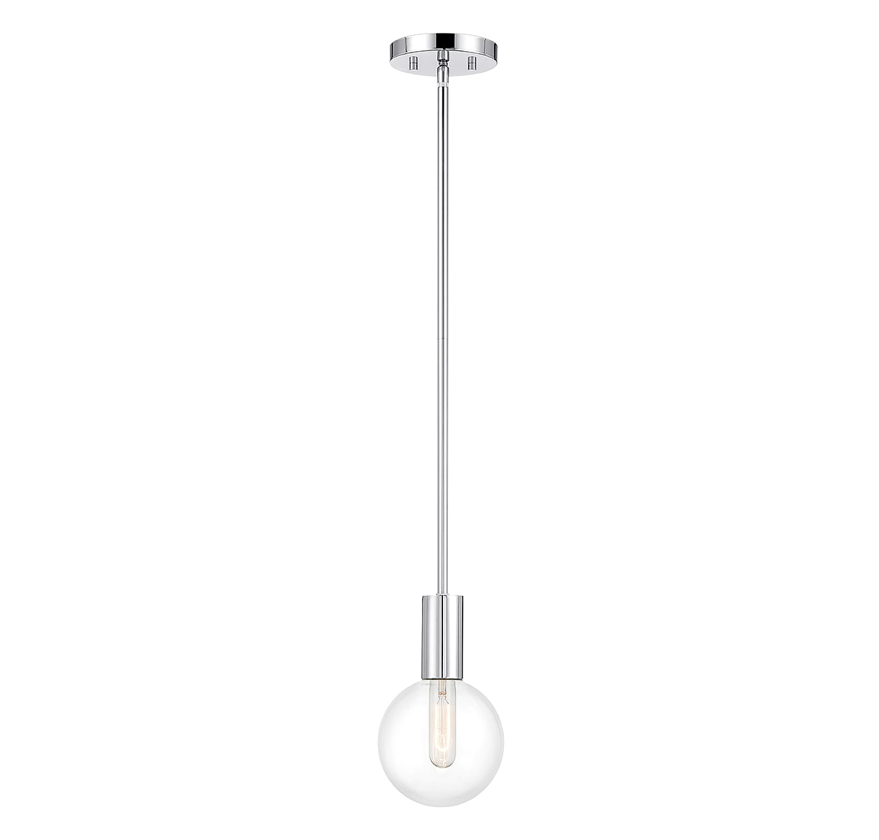 Sleek Chrome Mini-Pendant with Clear Glass Shade