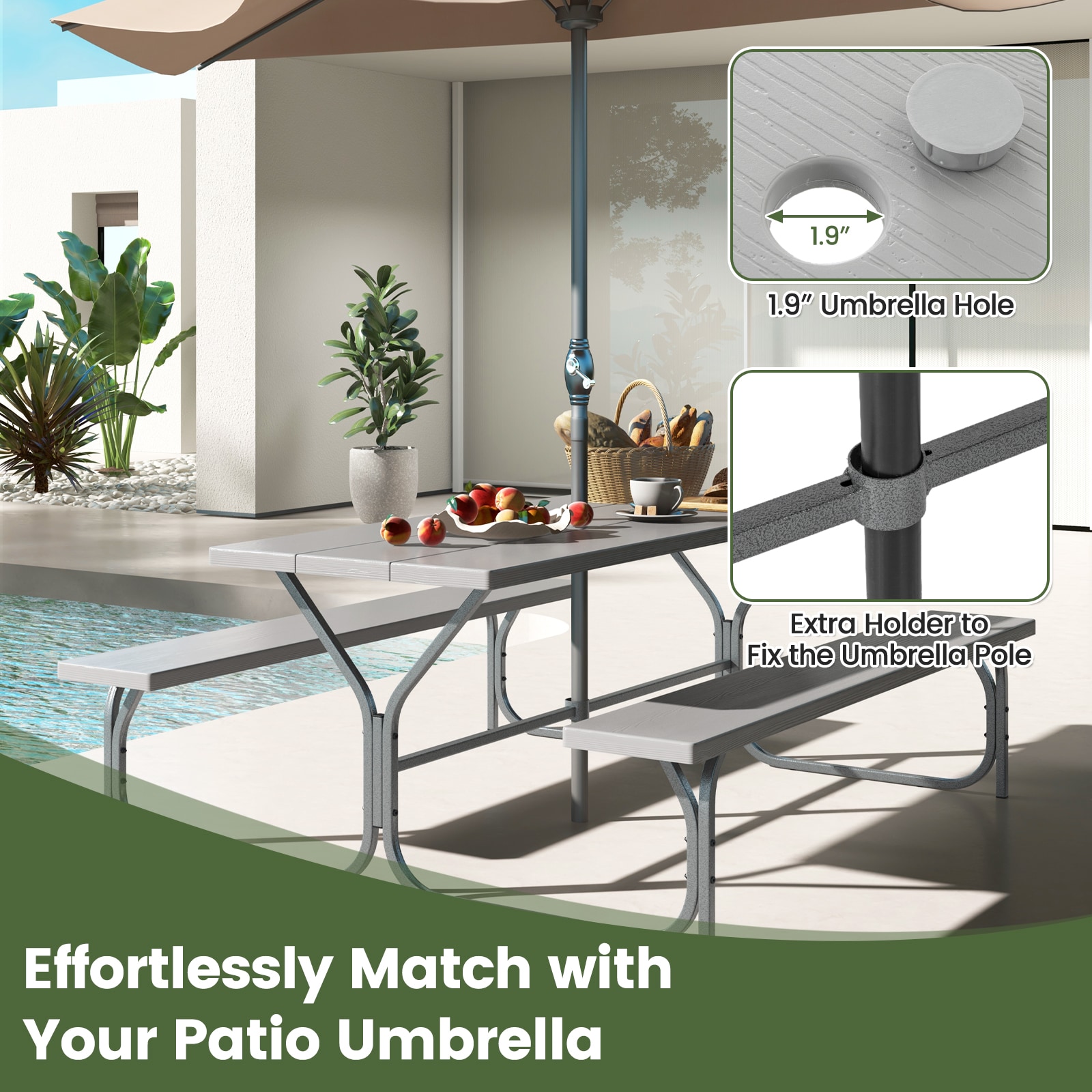 Forclover HYFL-66GR+ Picnic-Tables - View #5