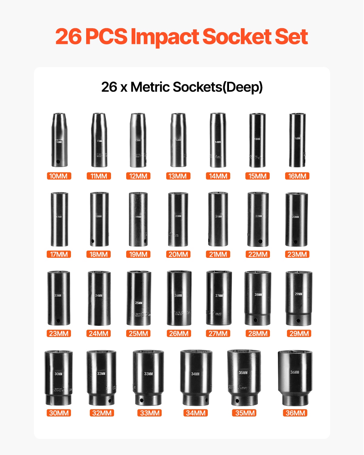 VEVOR SCCJTT26PCS103791V0 Impact-Socket-Sets - View #3
