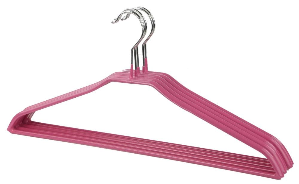 Home Basics 5-Pack Plastic Non-Slip Grip Clothing Hanger (Pink) at ...