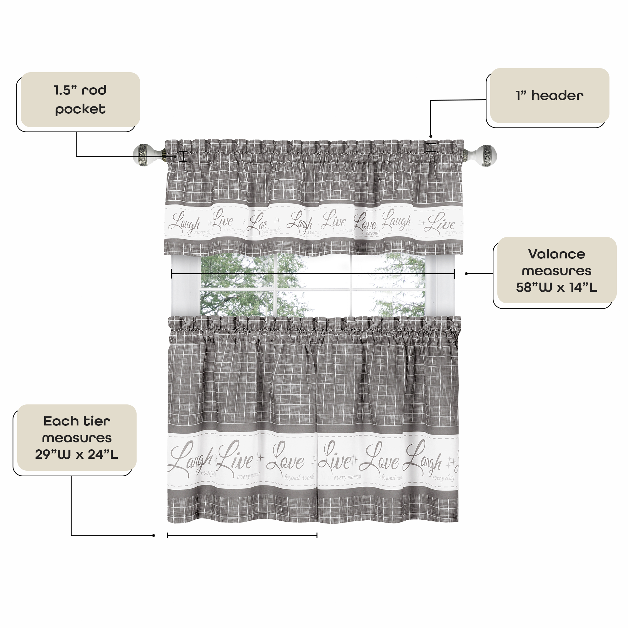 Achim LLTV24GY12 valances - View #7