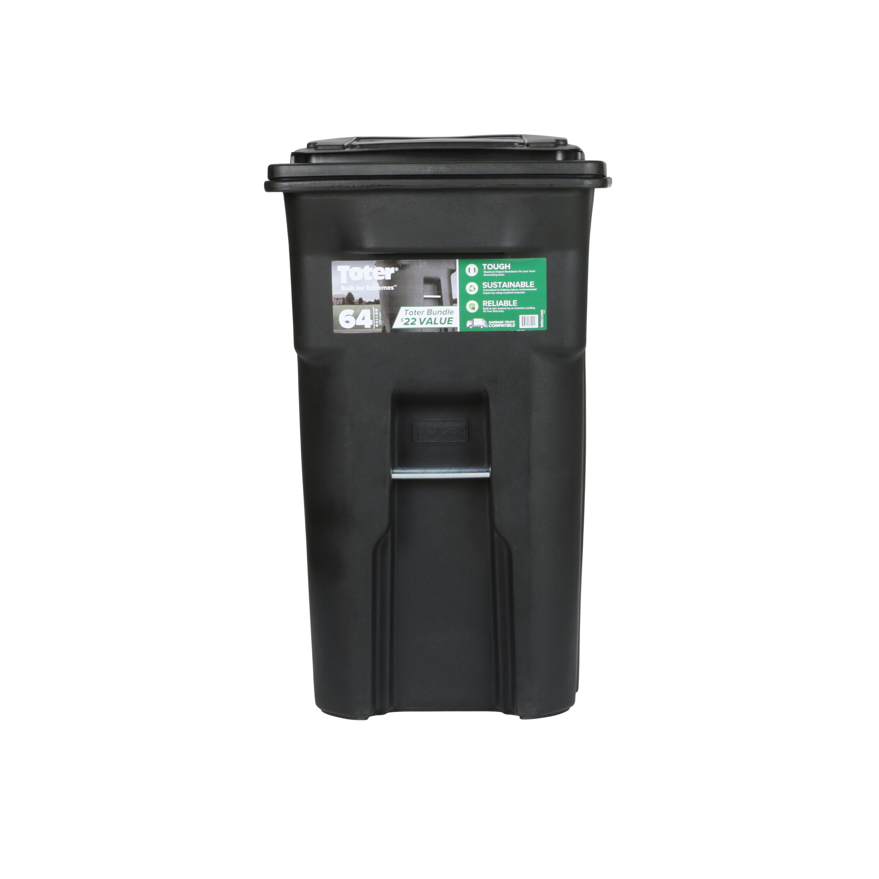 Toter 32-Gallons Greenstone Plastic Wheeled Kitchen Trash Can with Lid  Outdoor in the Trash Cans department at