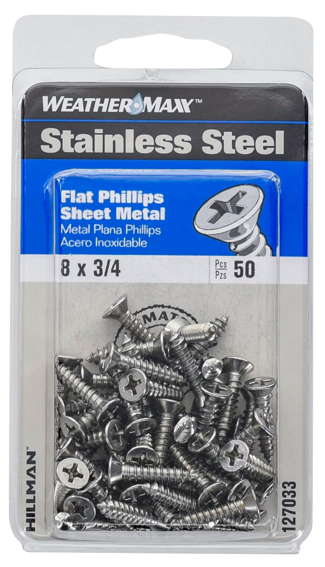 Hillman #8 x 3/4-in Phillips-Drive Standard Sheet Metal Screws (50 ...