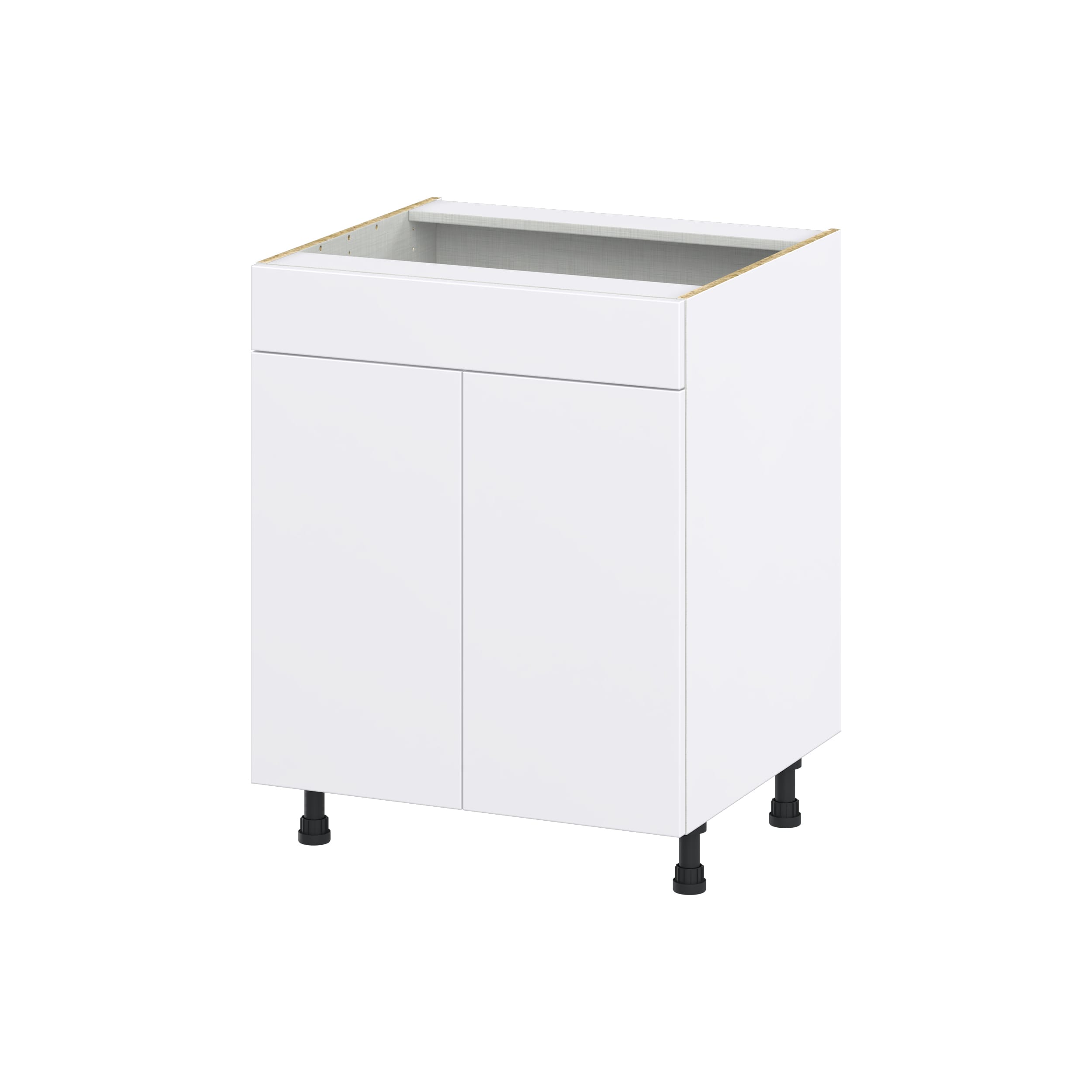 Hugo&Borg DSSB27FF-LA Lasalle 27-in W x 34.5-in H x 24-in D Bright White Slab Sink Base Fully assembled Cabinet (Flat Panel Slab)