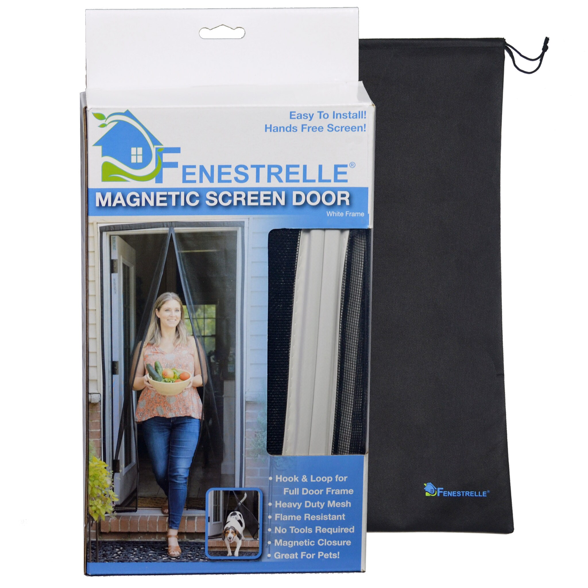 Fenestrelle Magnetic Screen Door for French & Sliding Doors. Large Pet &  Kids. Keep Bugs Out. Heavy Fiberglass Mesh. Self Closing Continuous  Magnetic