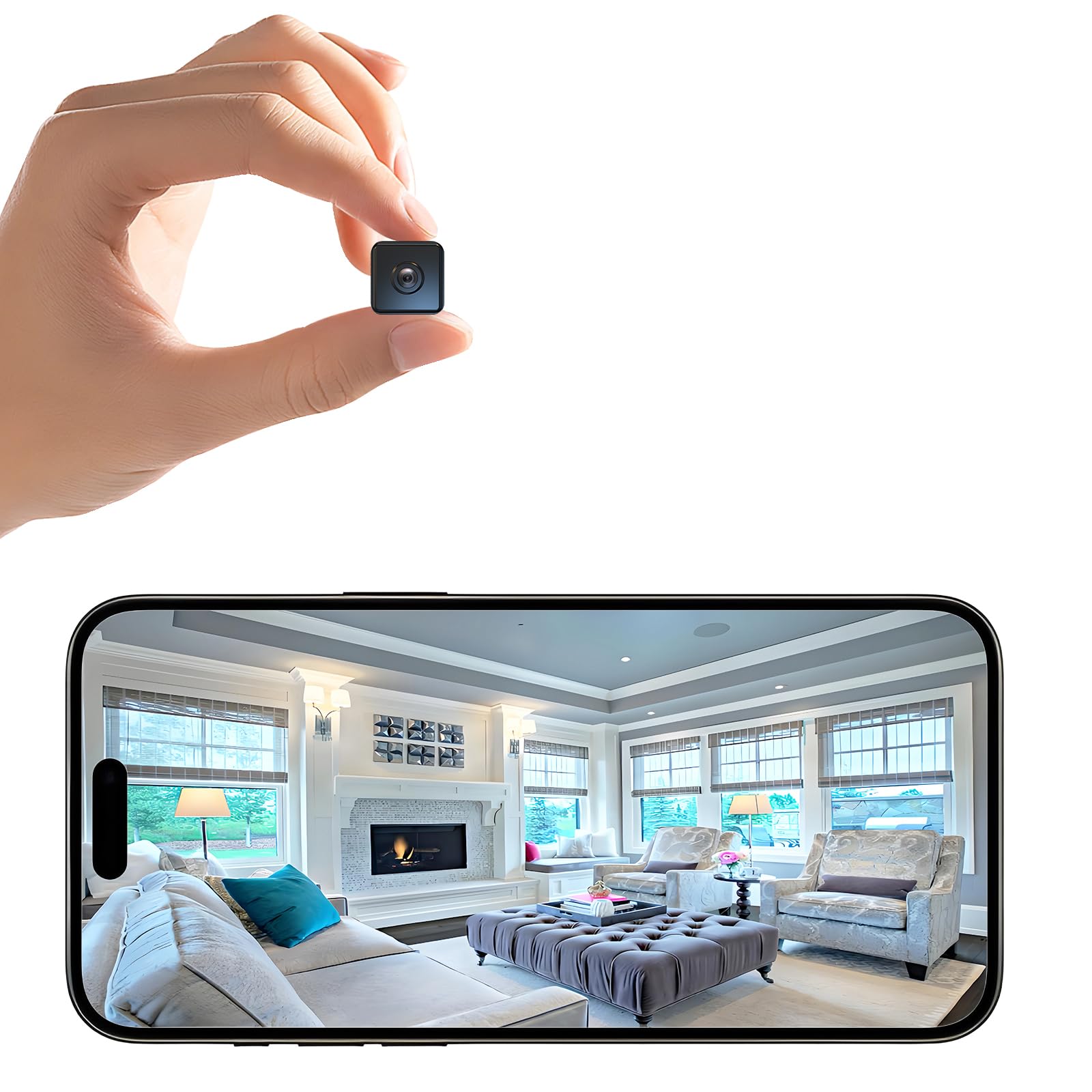 Vrbgify  Mini Wireless Camera Home Security Indoor Outdoor Cam 1080P HD Small Smart WiFi House Camera with Night Vision and Motion Detection