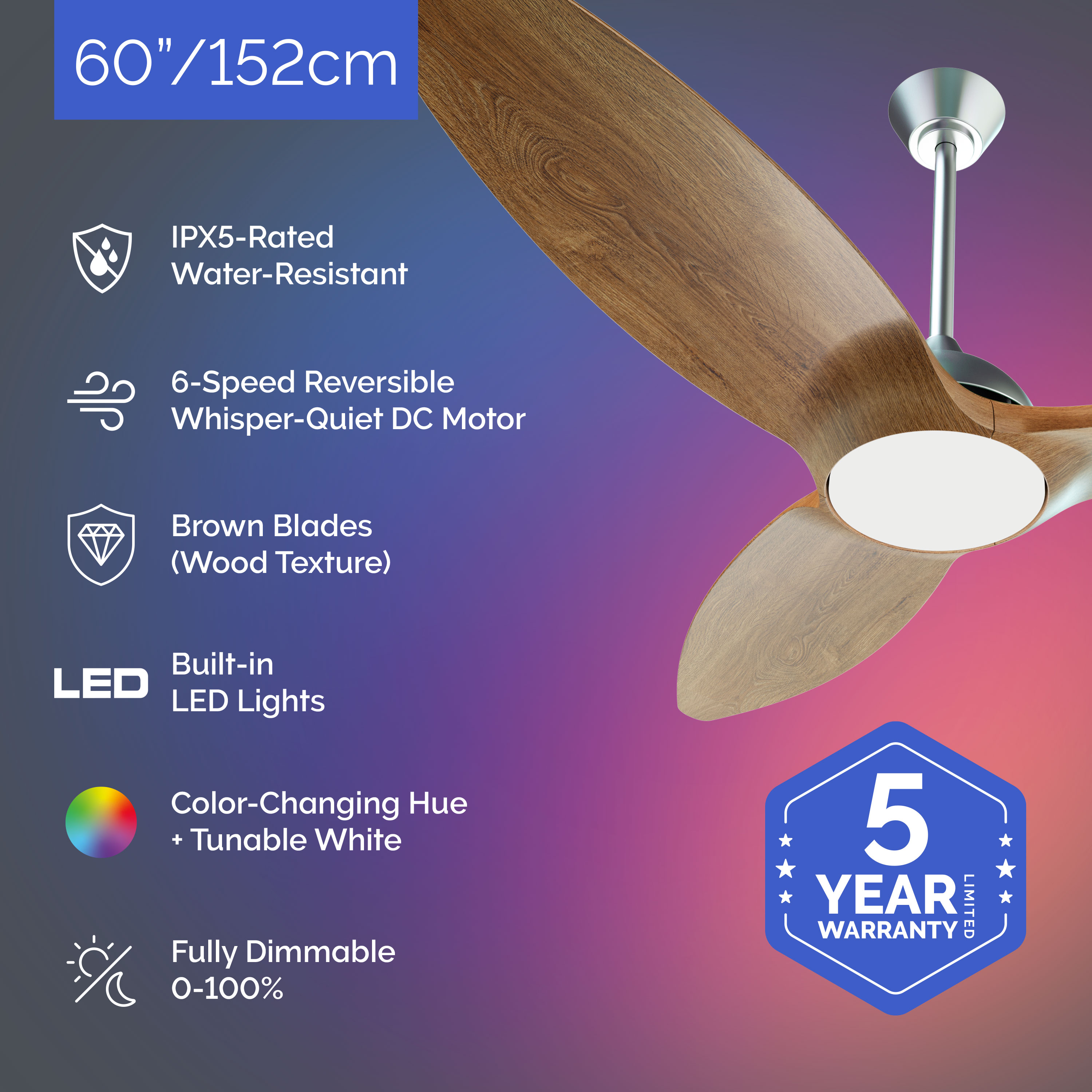 atomi smart AT2123-BS-WW Ceiling-Fans - View #2