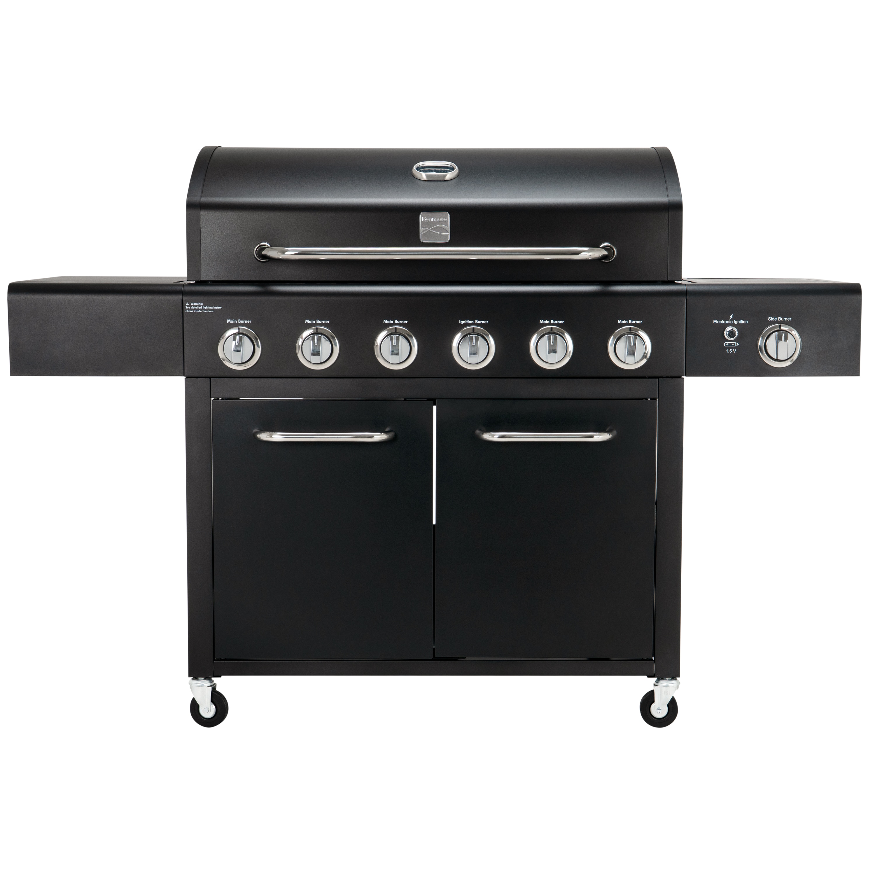 Kenmore Black 6 -Burner Liquid Propane Gas Grill 1 -Side Burner