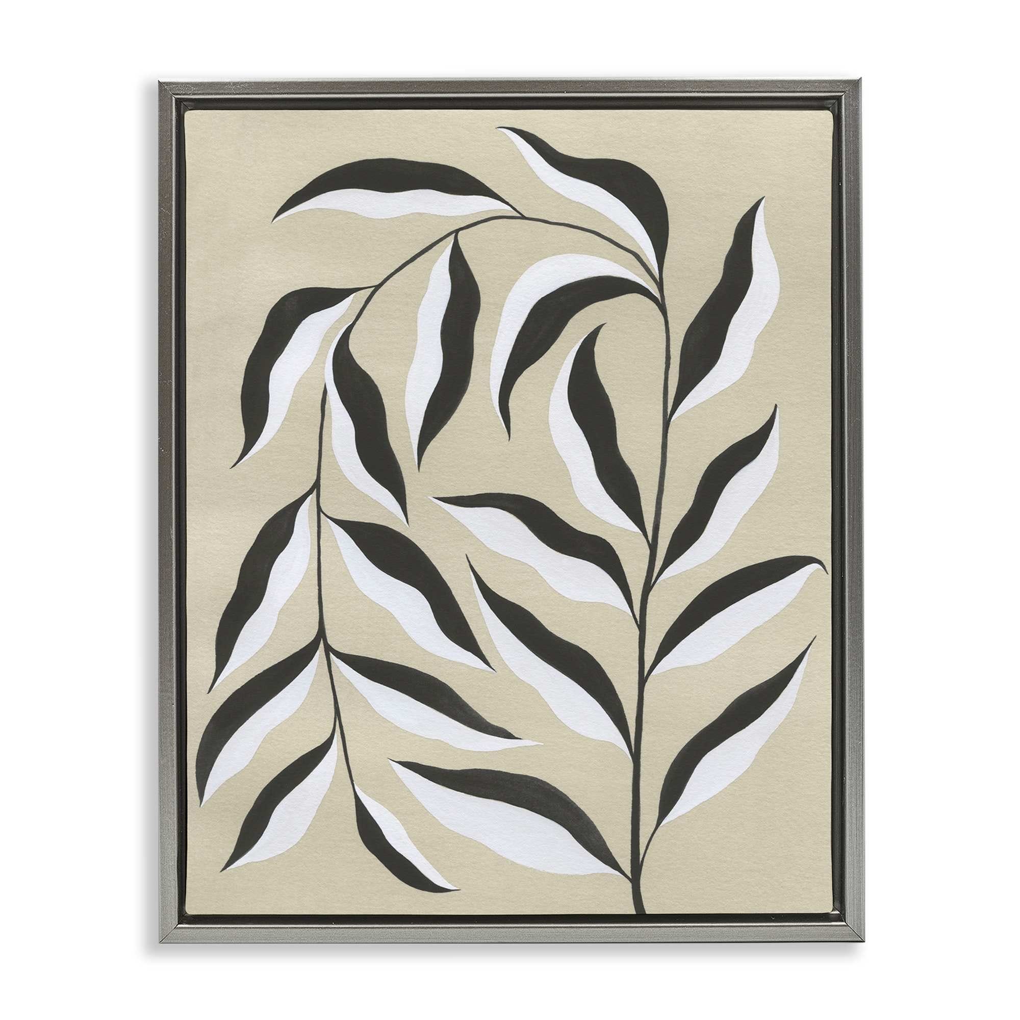 Stupell Industries BS-374-FFL-16X20 Natural Curved Vegetation Gray Framed Floater Canvas Wall Art By Grace Popp 17 x 21