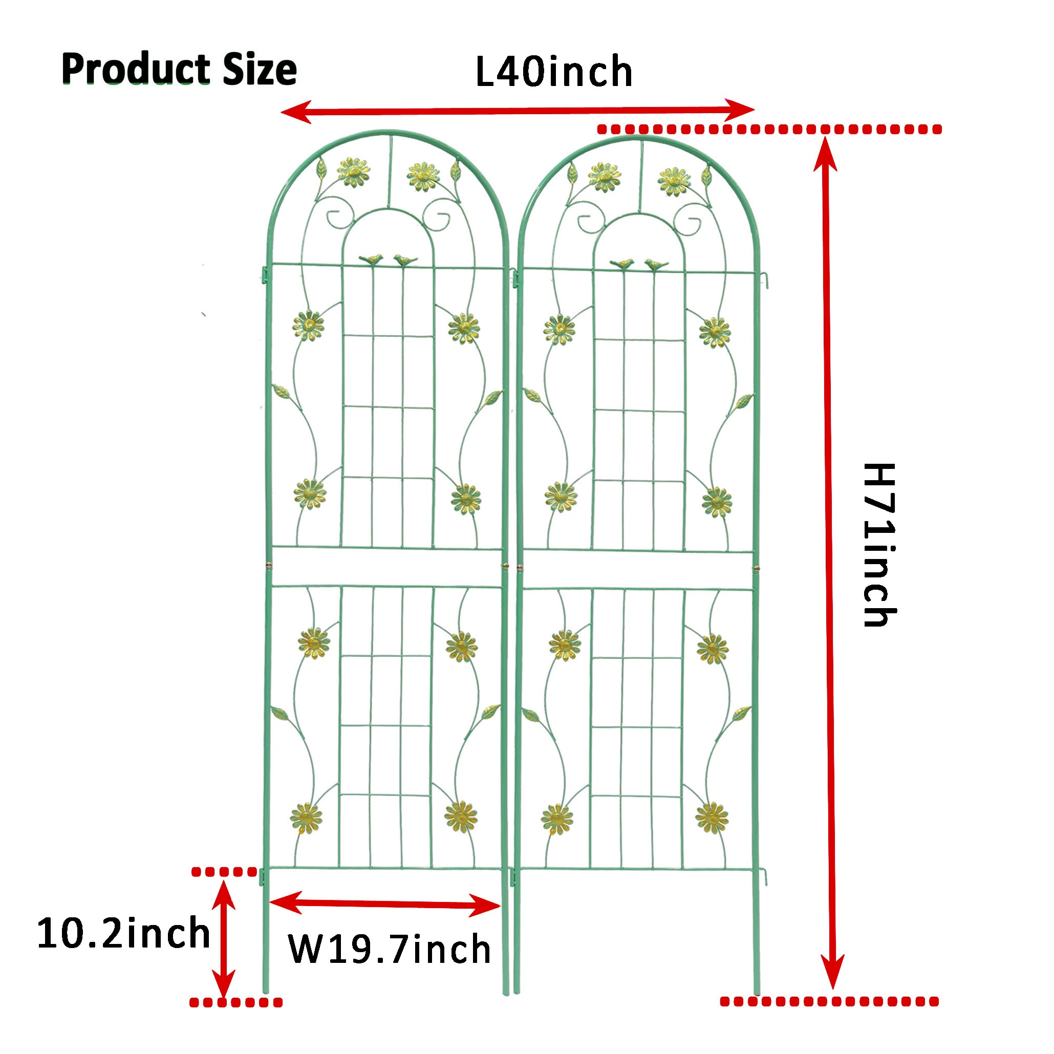 Kahomvis GDLIFE-QPT2-736 Garden-Trellis - View #3