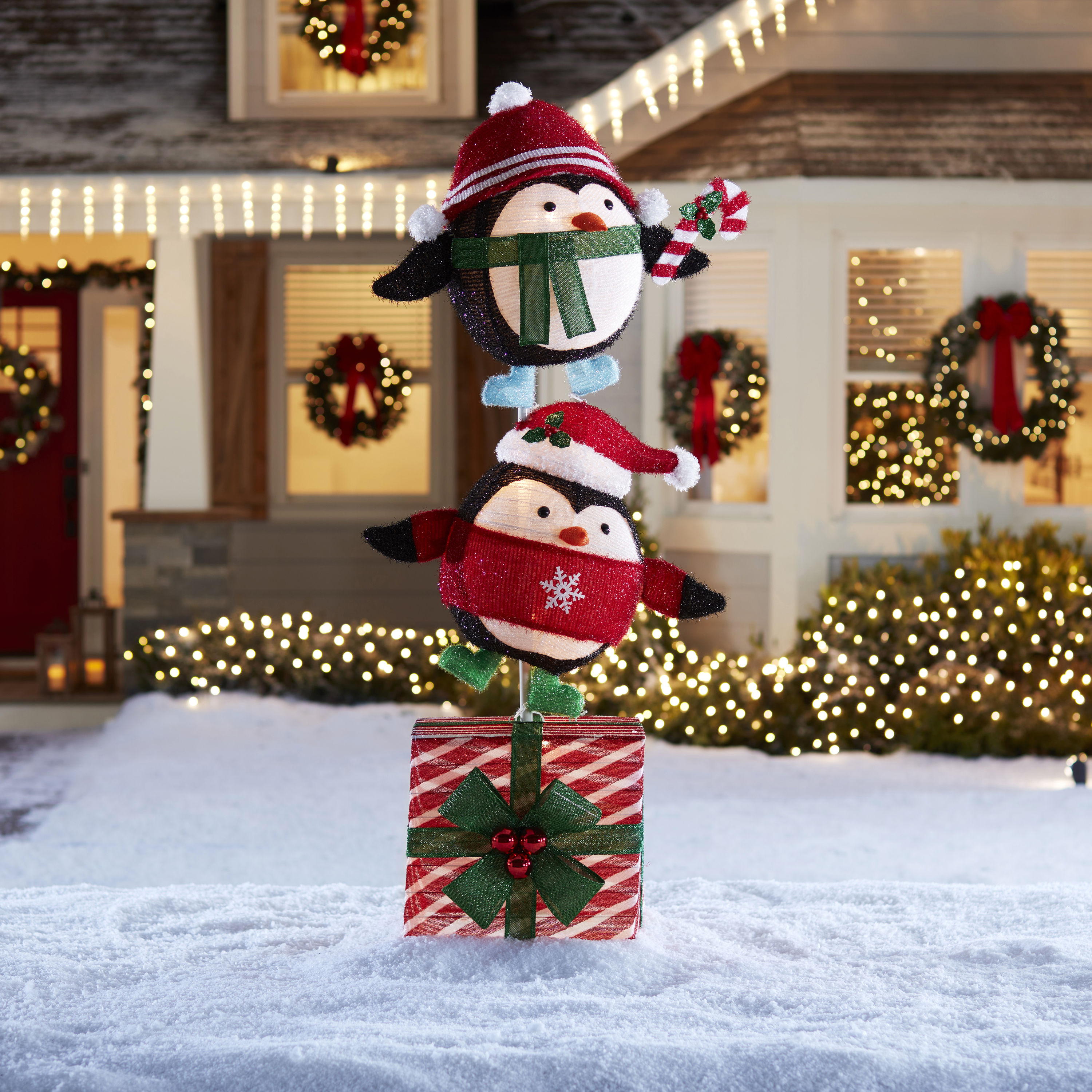 Holiday Living 72-in Penguin Yard Decoration with Clear Incandescent Lights  at