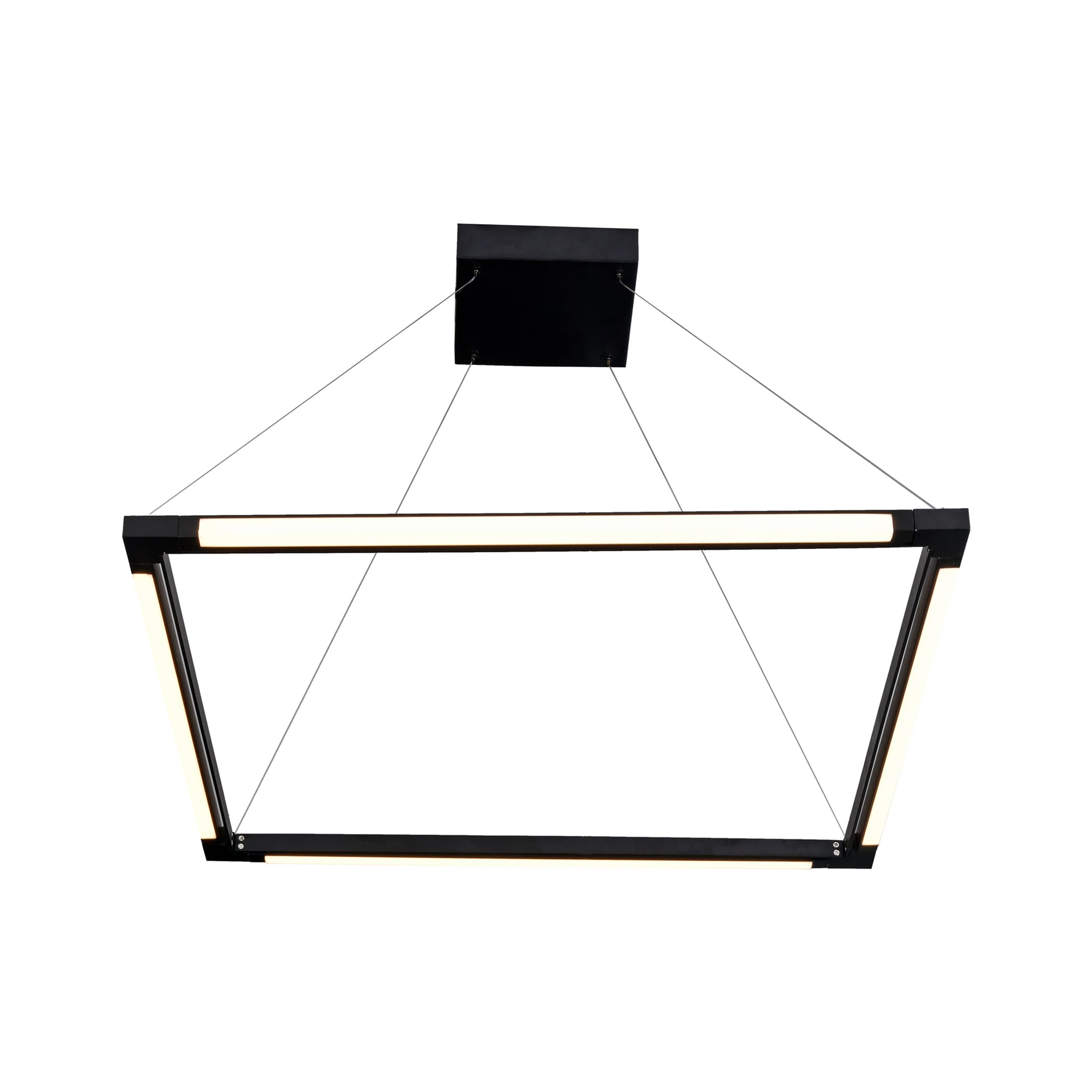Atria Crystal Black 24" Square LED Adjustable Chandelier