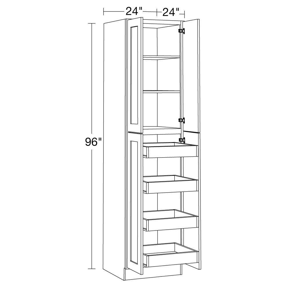 Norfolk Assembled 24 in. W x 96 in. H x 24 in. D Plywood Pantry Cabinet in Painted White