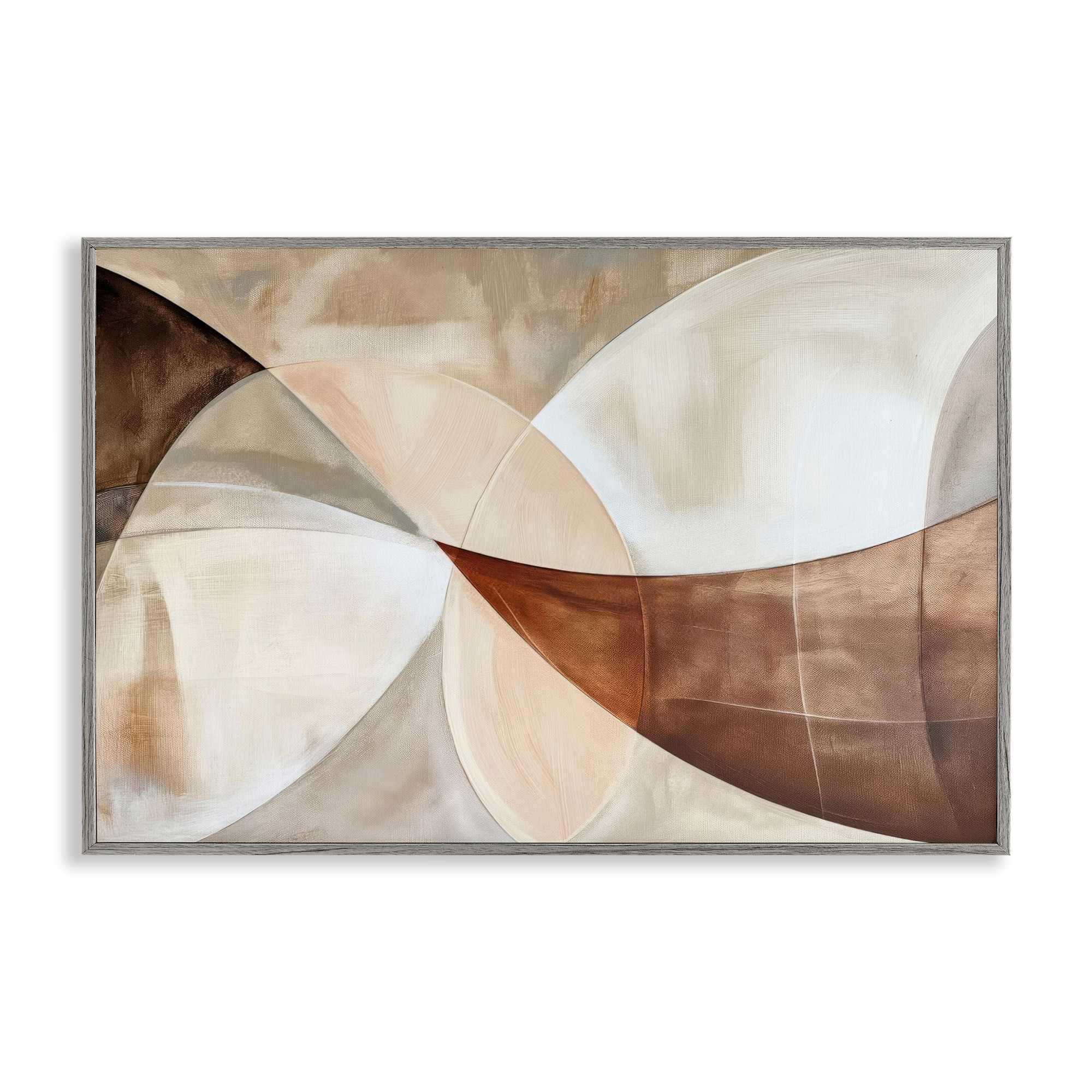Stupell Industries BT-855-GFF-16X24 Curved Neutral Tones Abstraction Gray Framed Giclee Art By LSR Creative Studio 24 x 16