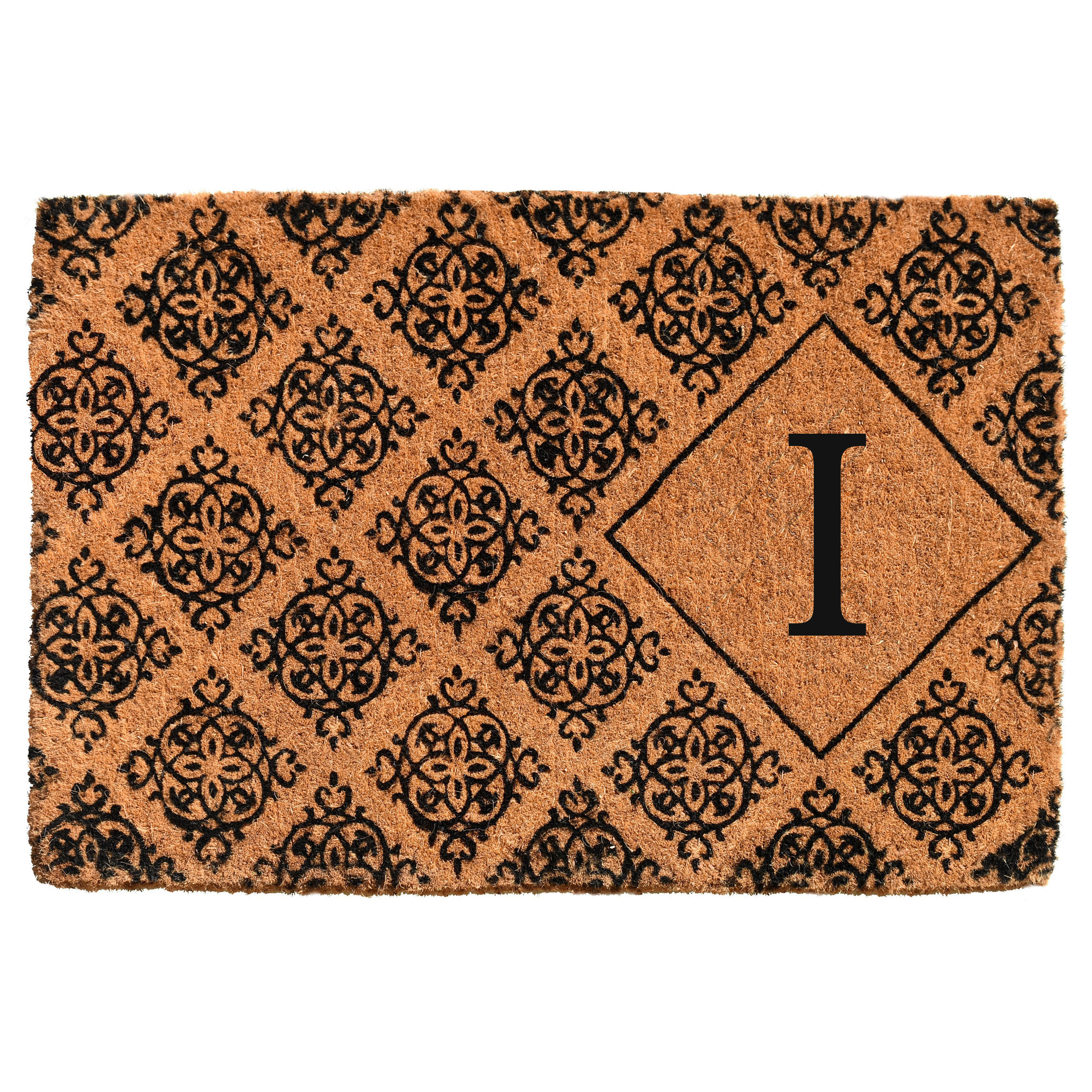 Callowaymills 103332436I 24-in x 36-in Natural/Black Coir Non-Slip Grip Indoor or outdoor Decorative Door Mat