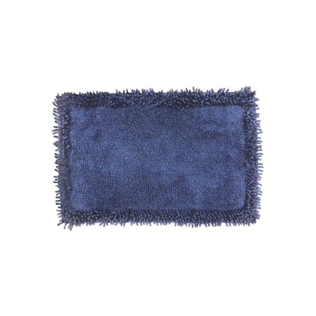 Microfiber Bath Rug, Gray And Navy Blue Bathroom Rugs