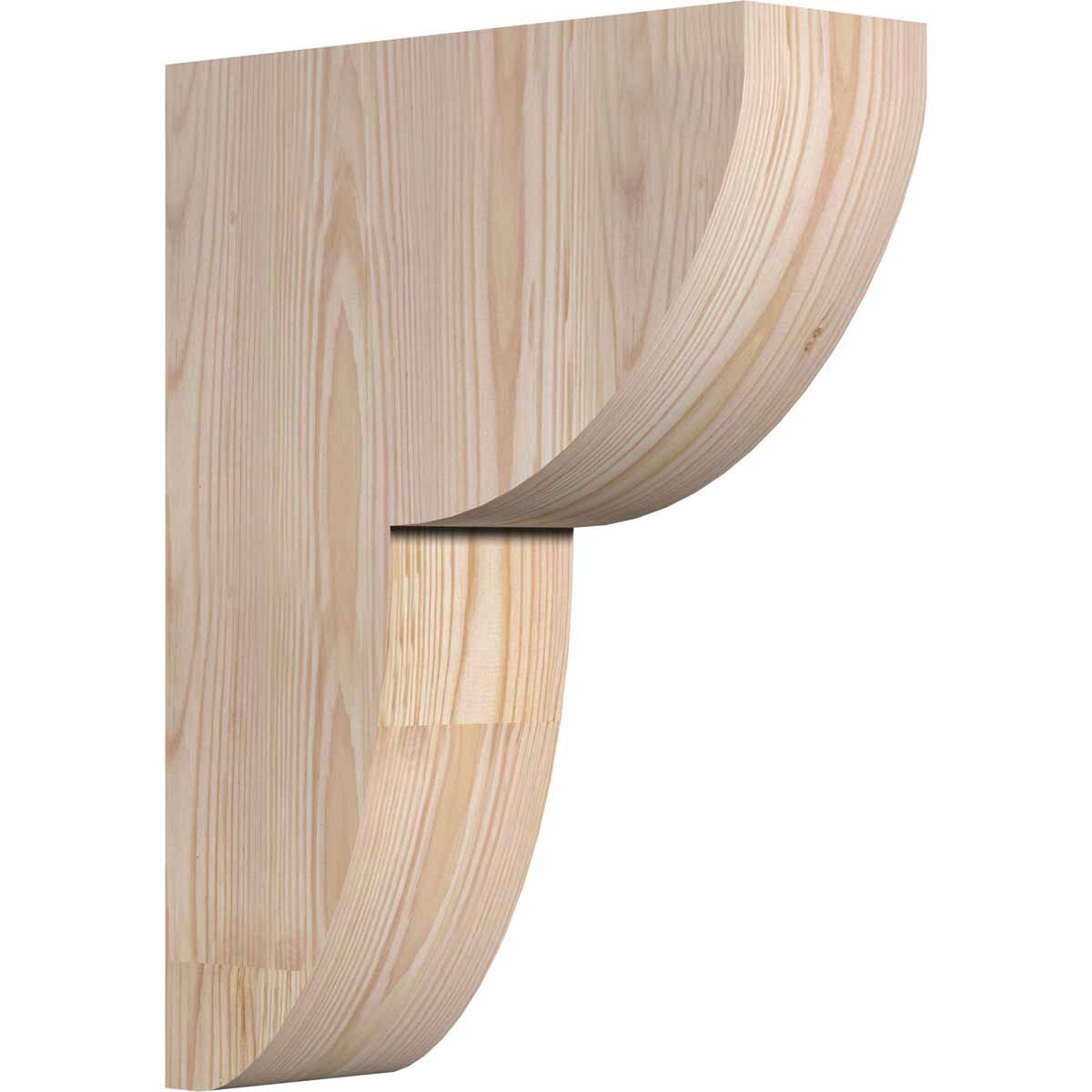 Ekena Millwork COR04X12X16CRE00RDF 4-in x 12-in x 16-in Crestline Unfinished Douglas fir Wood Paintable/Stainable Corbel