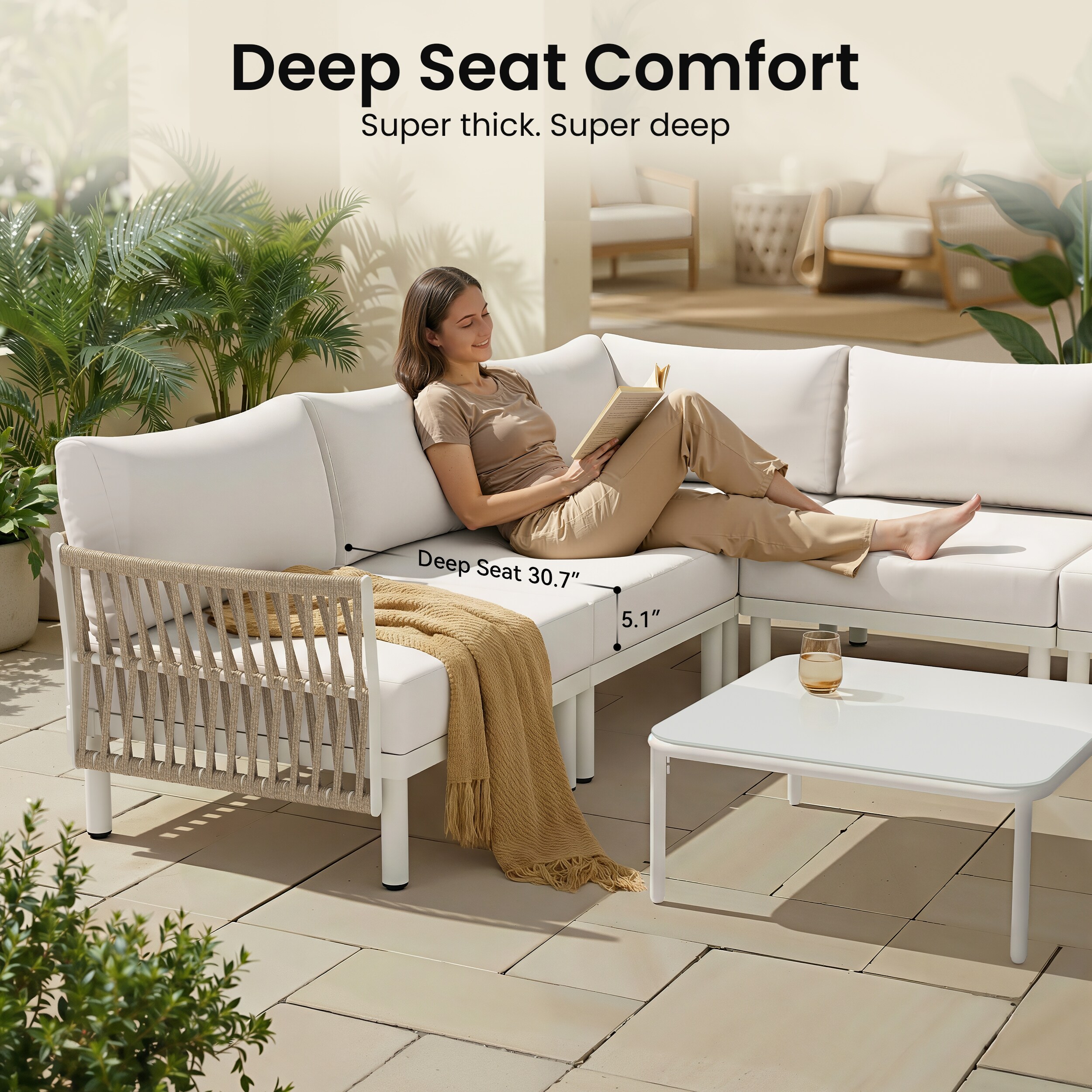 Crestlive Products CL-SF015BEI-8 Patio-Sofas-Daybeds - View #4
