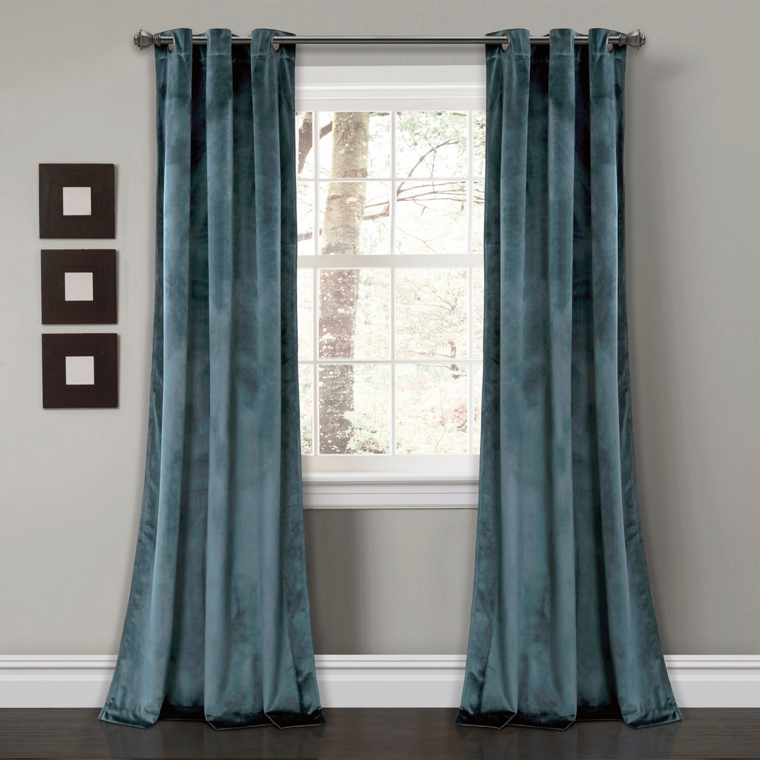 Lush Decor 16T003846 95-Inches SlateBlue Light filtering Grommet Curtain panel pair