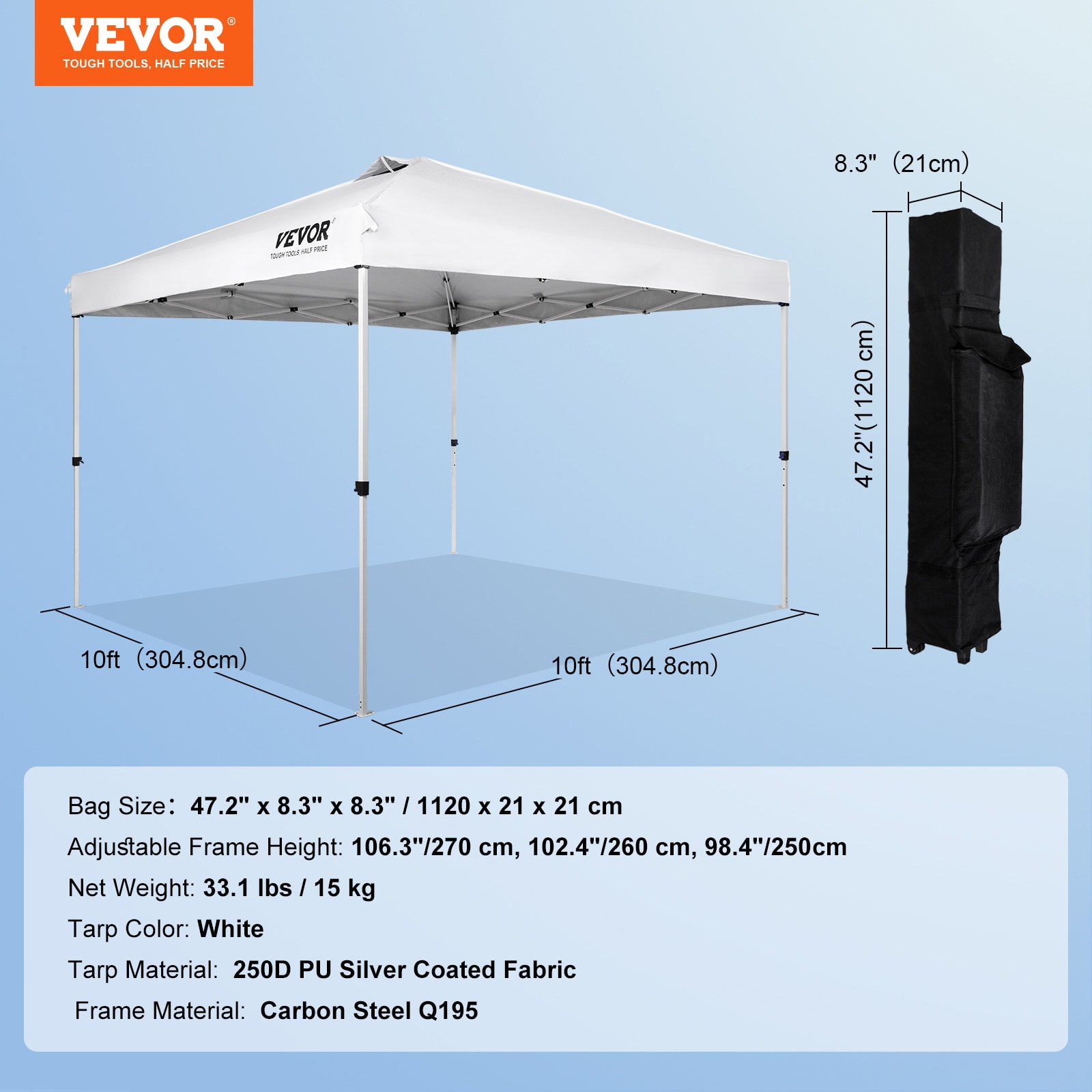VEVOR DCSTPB10X10FT24D7V0 tents - View #8
