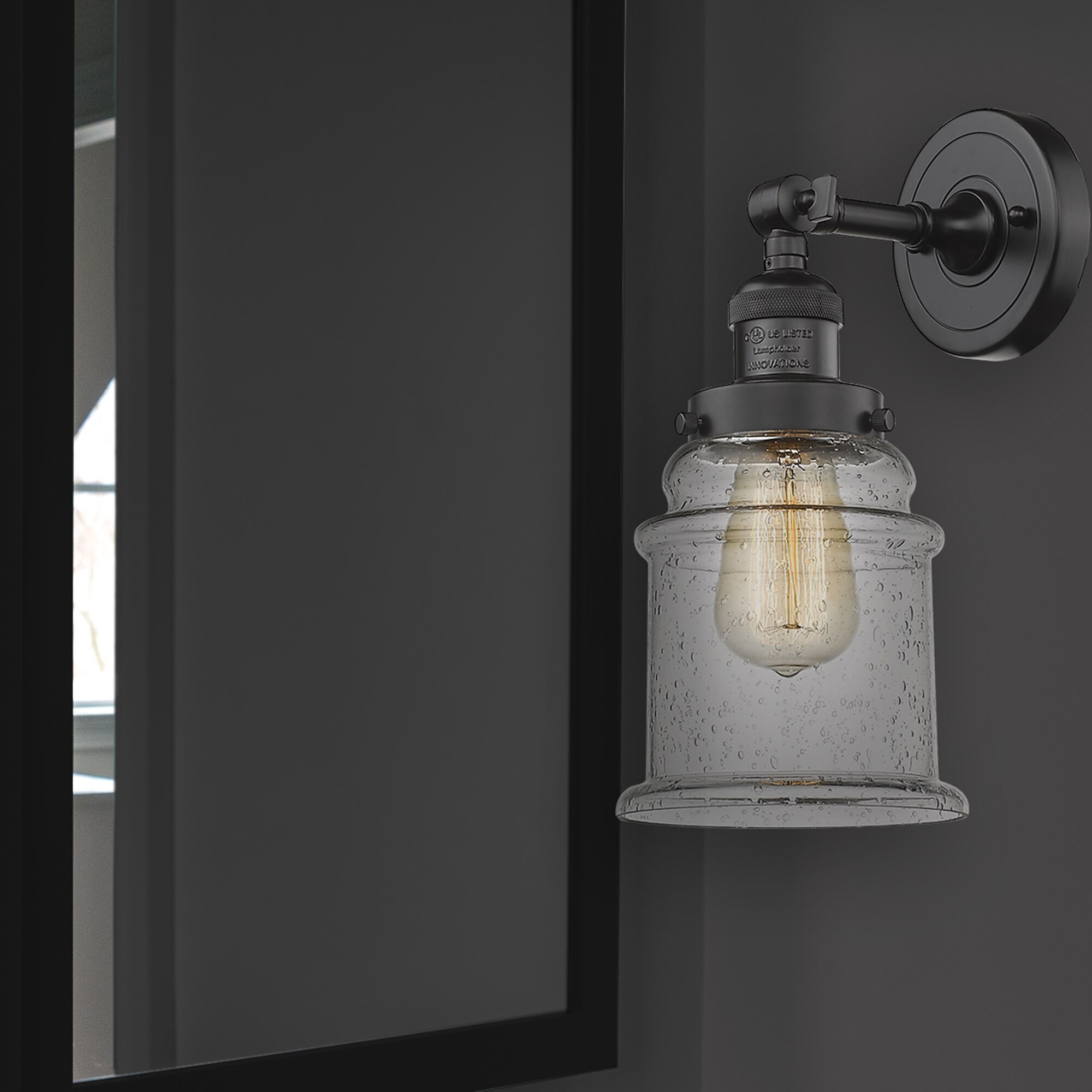 Innovations Lighting 203-OB-G184 Canton 6.5-in W 1 -Light Oil-rubbed Bronze Industrial Wall Sconce