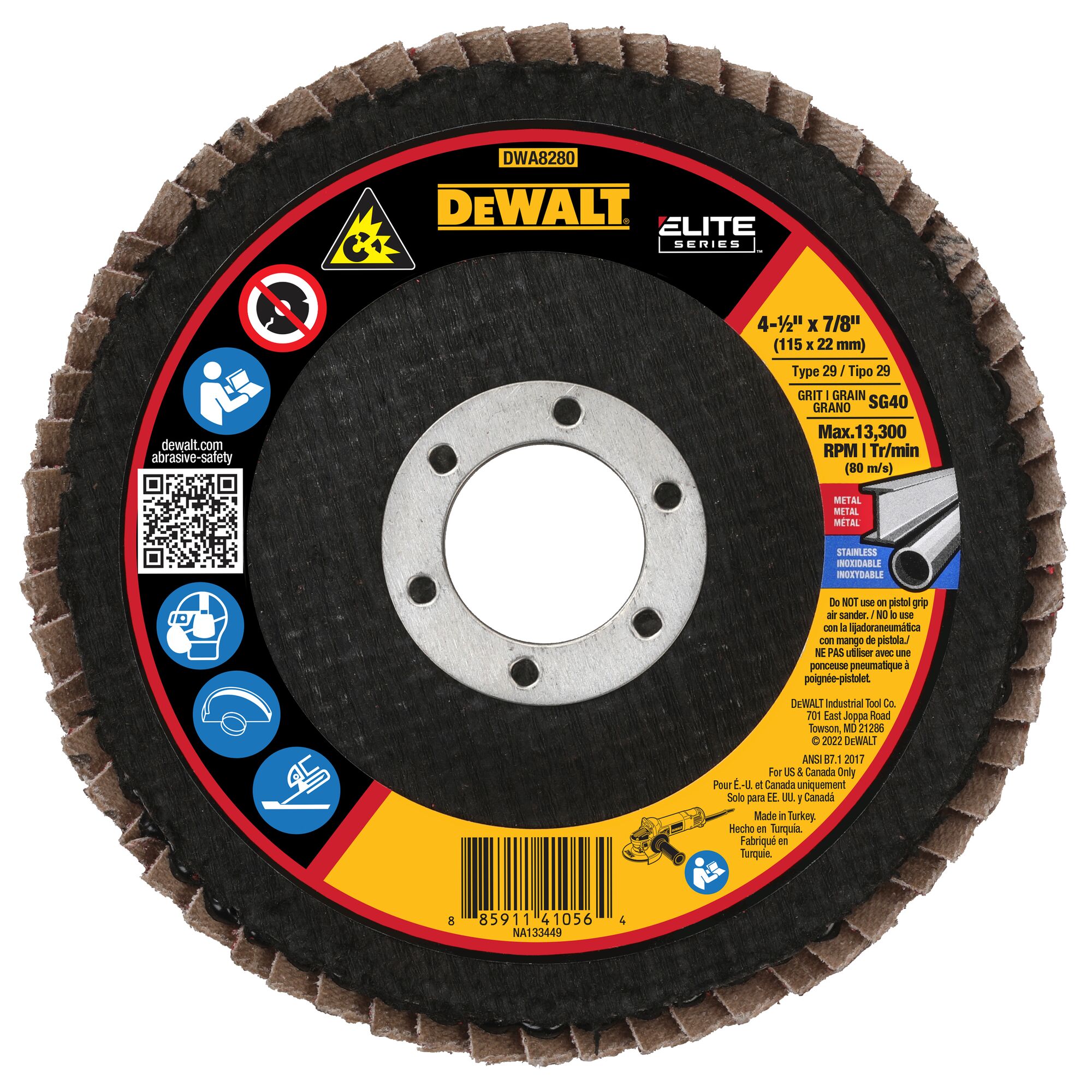 DEWALT ELITE Flap Discs 4.5-in Ceramic 40-Grit Flap Disc DWA8280 at ...