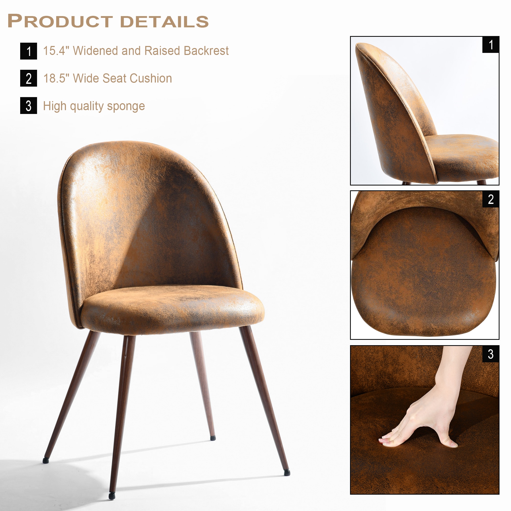 Homy Casa HAVEN BROWN 4PK Dining-Chairs - View #9
