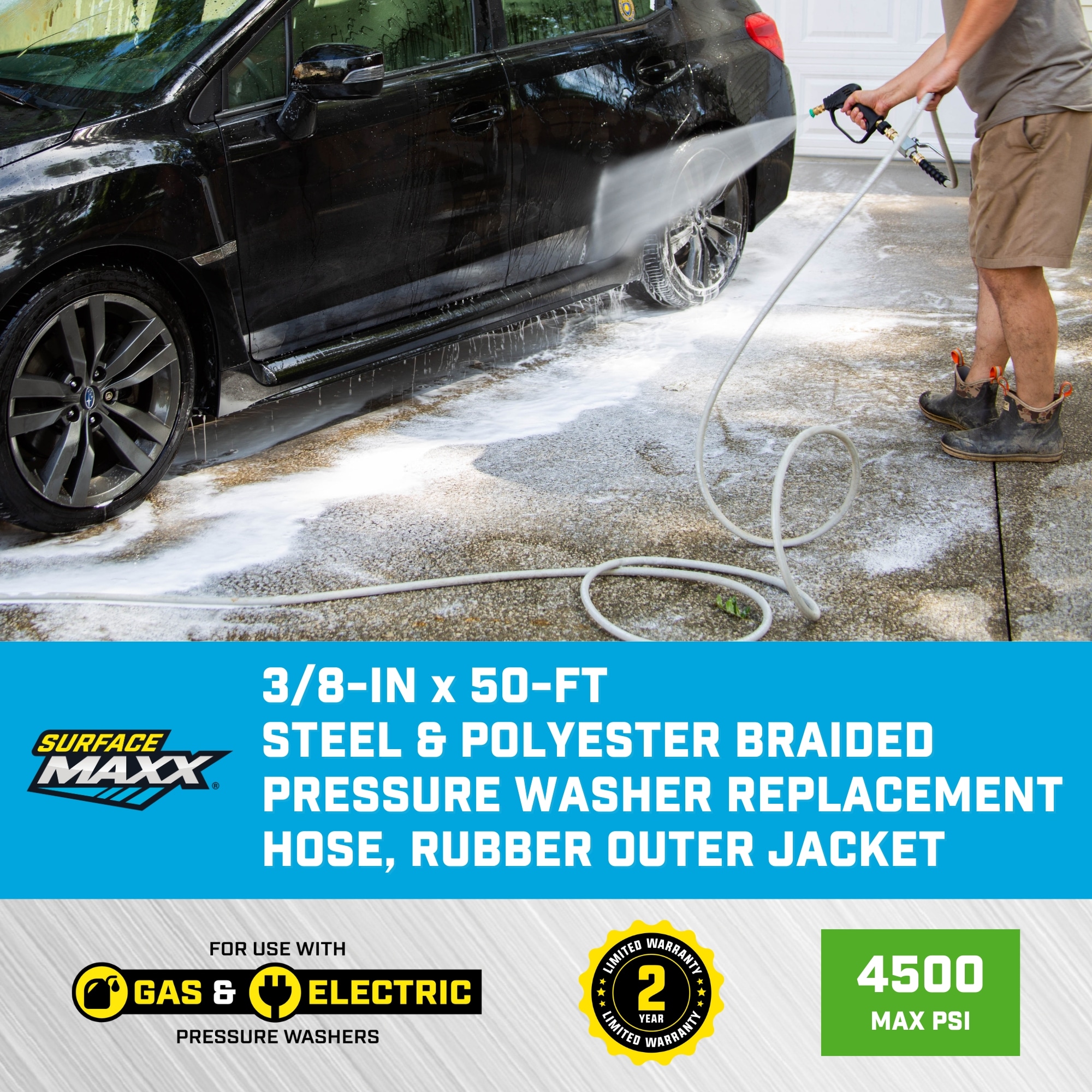 SurfaceMaxx 3/8-in x 5-ft Plastic Pressure Washer Hose