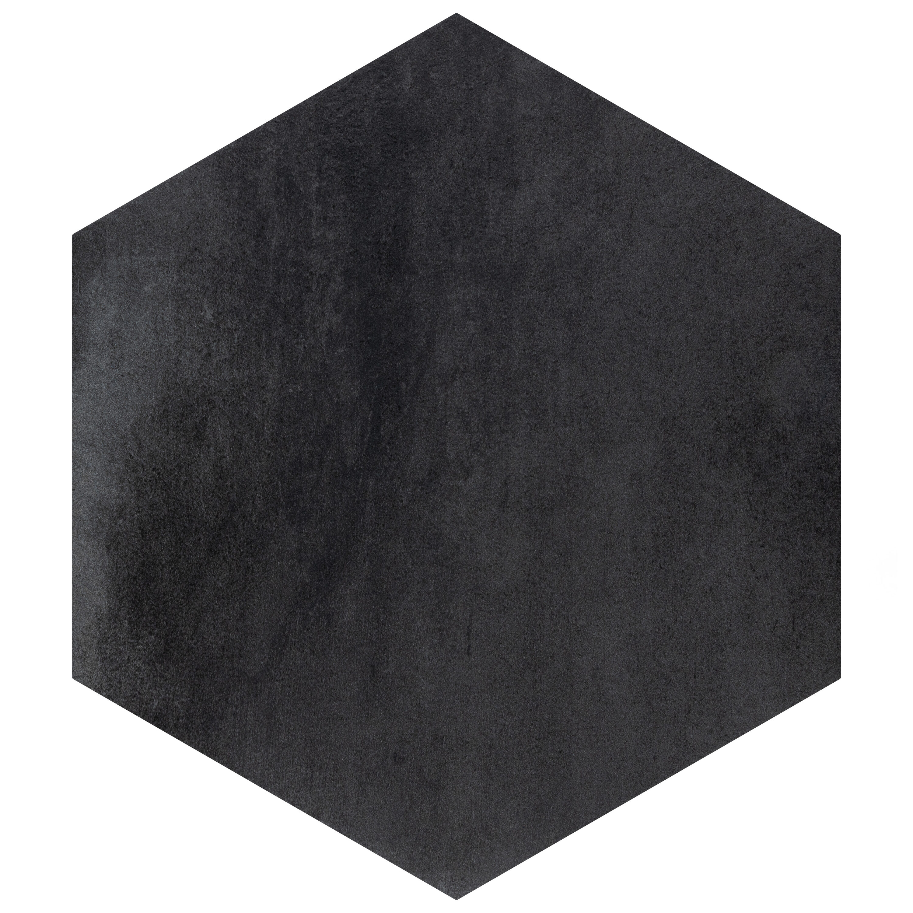 Affinity Tile S1FBK10XIBK Sample - Industrial Hex Black 9-in x 10-in Multi-finish Porcelain Hexagon Floor and Wall Tile