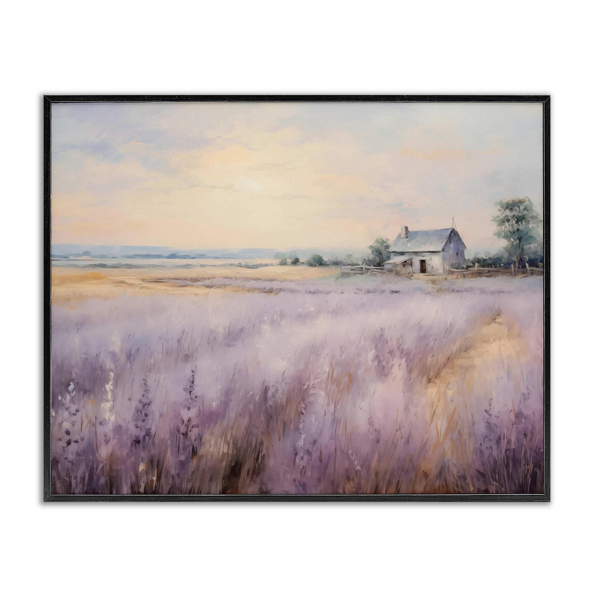 Stupell Industries BT-756-FR-11X14 Lavender Farm Fields Black Framed Giclee Art By Arlington Prints 14 x 11