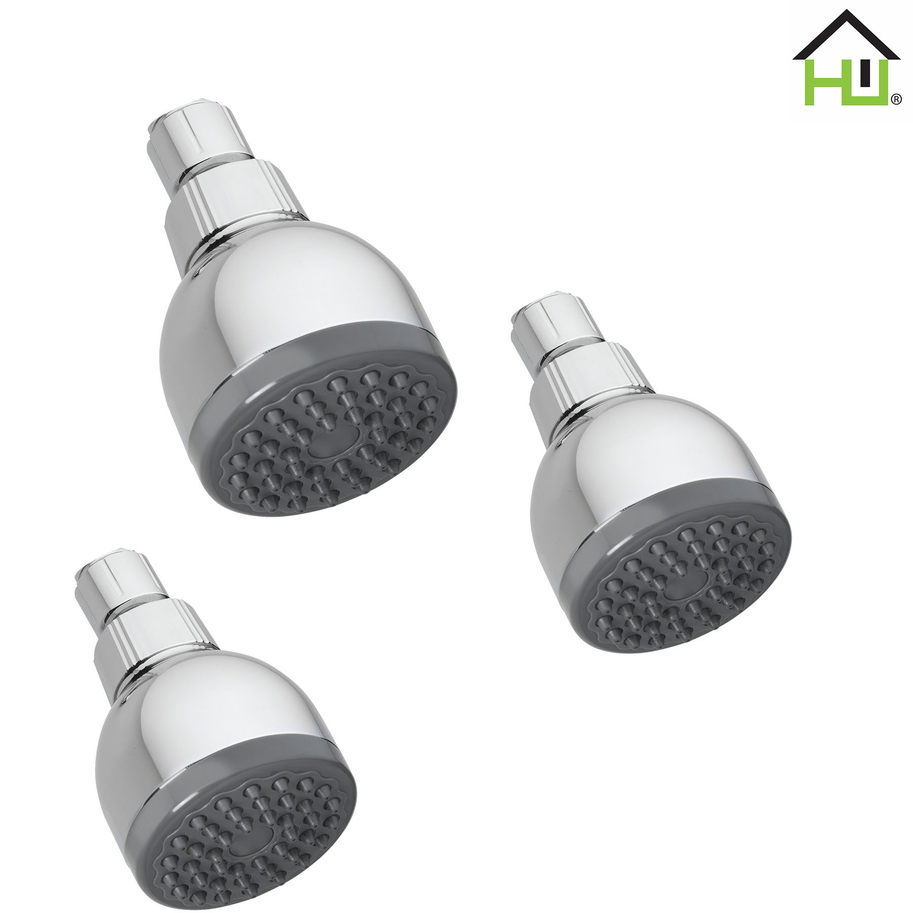 Homewerks Worldwide HS01-W125CH-3PK Basics 1 -Spray Chrome 2.6-in Round Shower Head 2.5 GPM 3 -Pack