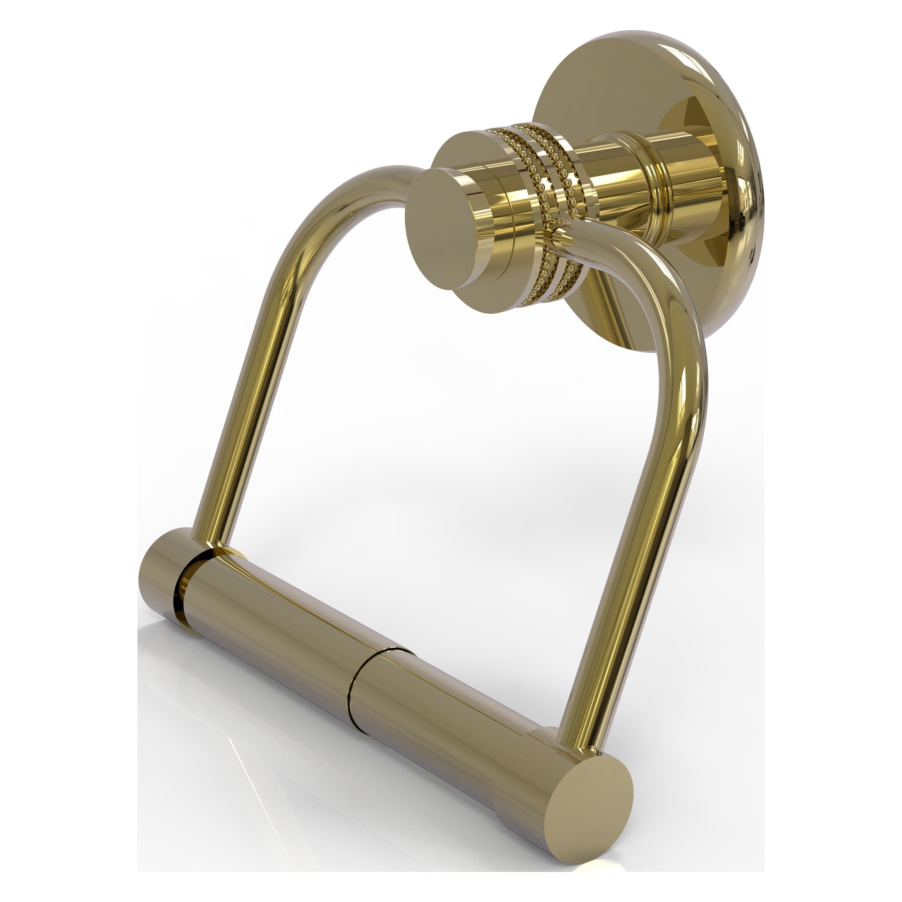 Allied Brass 924D-UNL Mercury Unlacquered Brass Wall mount Double post Toilet Paper Holder 1 -Rolls with Storage