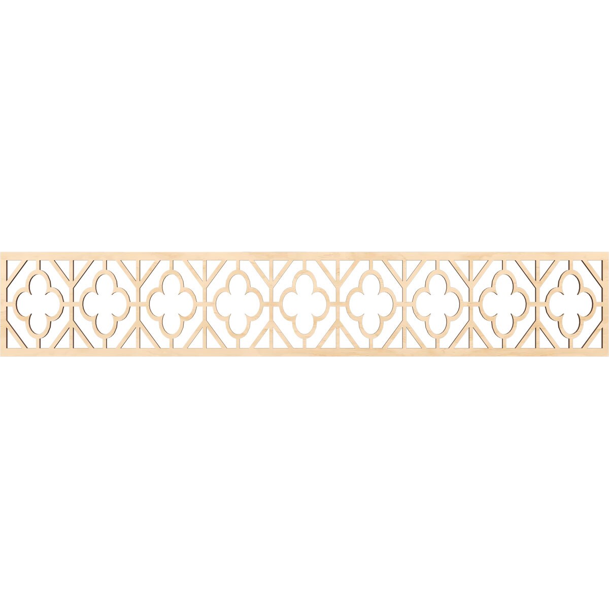 Ekena Millwork MLDA08X46HAZBI Hazelton Fretwork Flat Trim 8-in x 3.89-ft Birch Brown Unfinished 2156122 Pierced Wall Panel Moulding