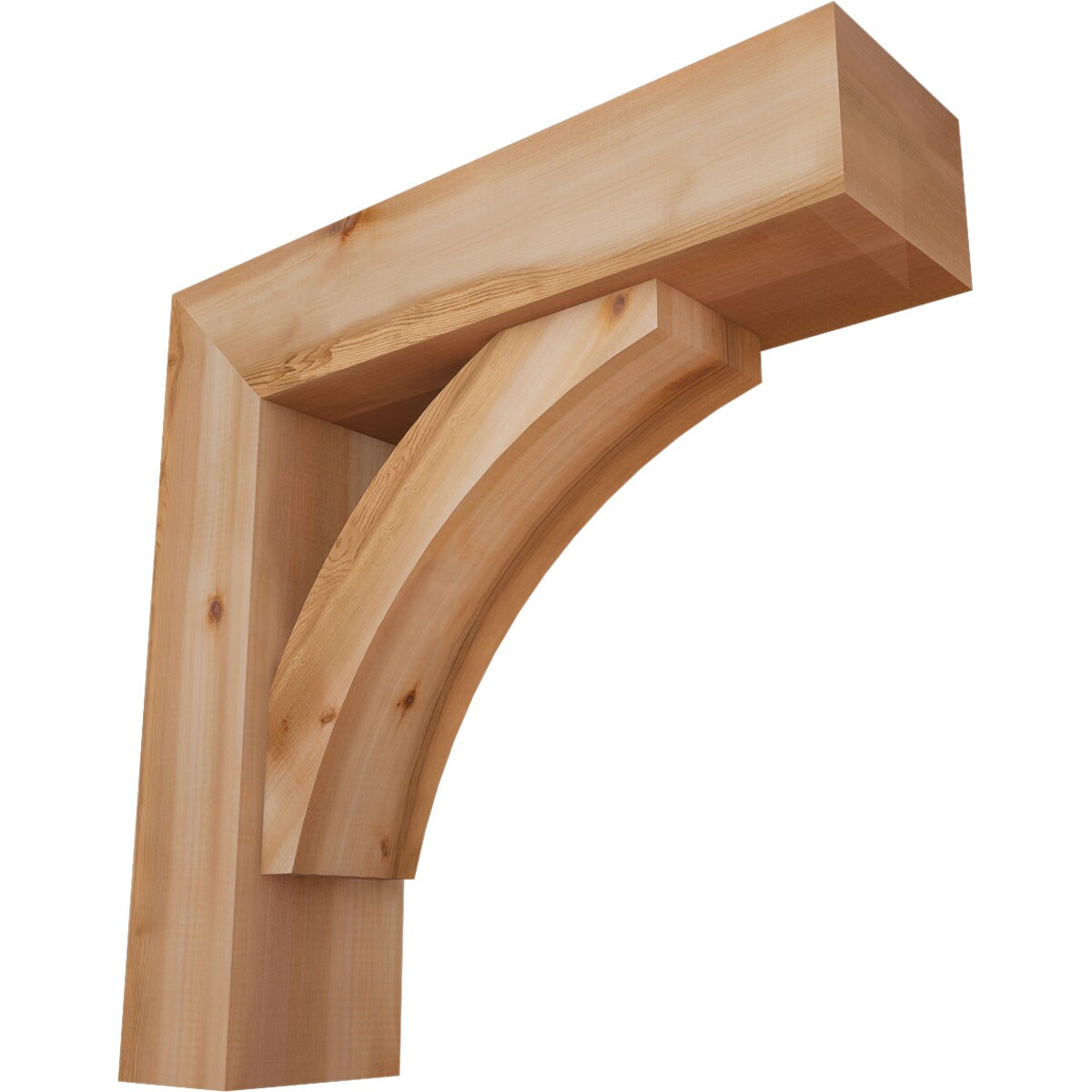 Ekena Millwork 1463982 Thorton Block Smooth Bracket with Offset Brace Western Red Cedar Wood Standard Bracket