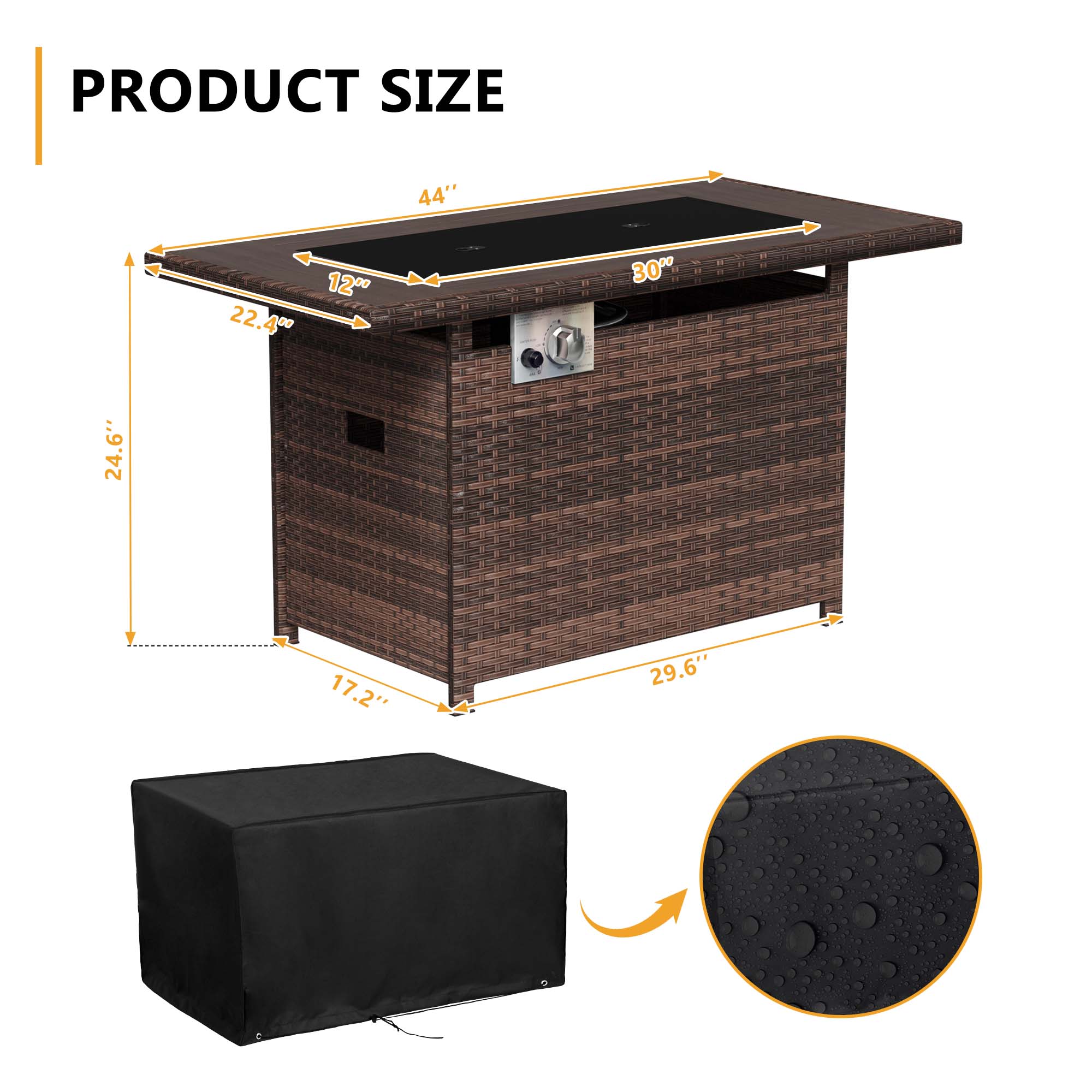 AOXUN G25005BR-1 Outdoor-Gas-Firepits - View #4