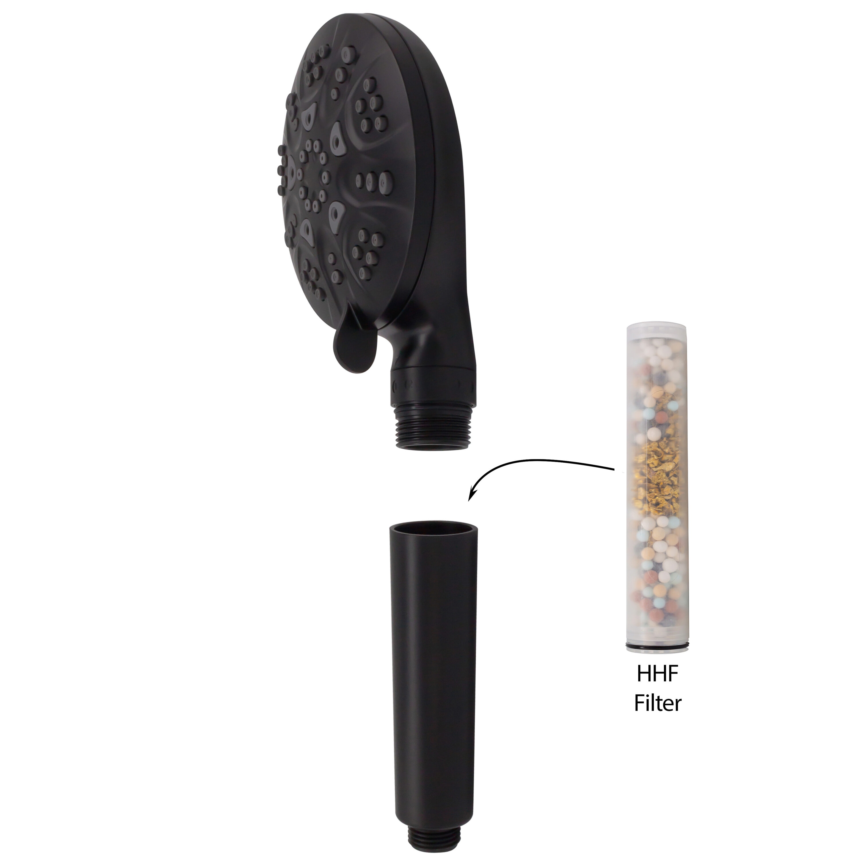 Westbrass HSF6701-62 6.0 -Spray Matte Black 5-in Round Handheld Filtered Shower Head 1.8 GPM