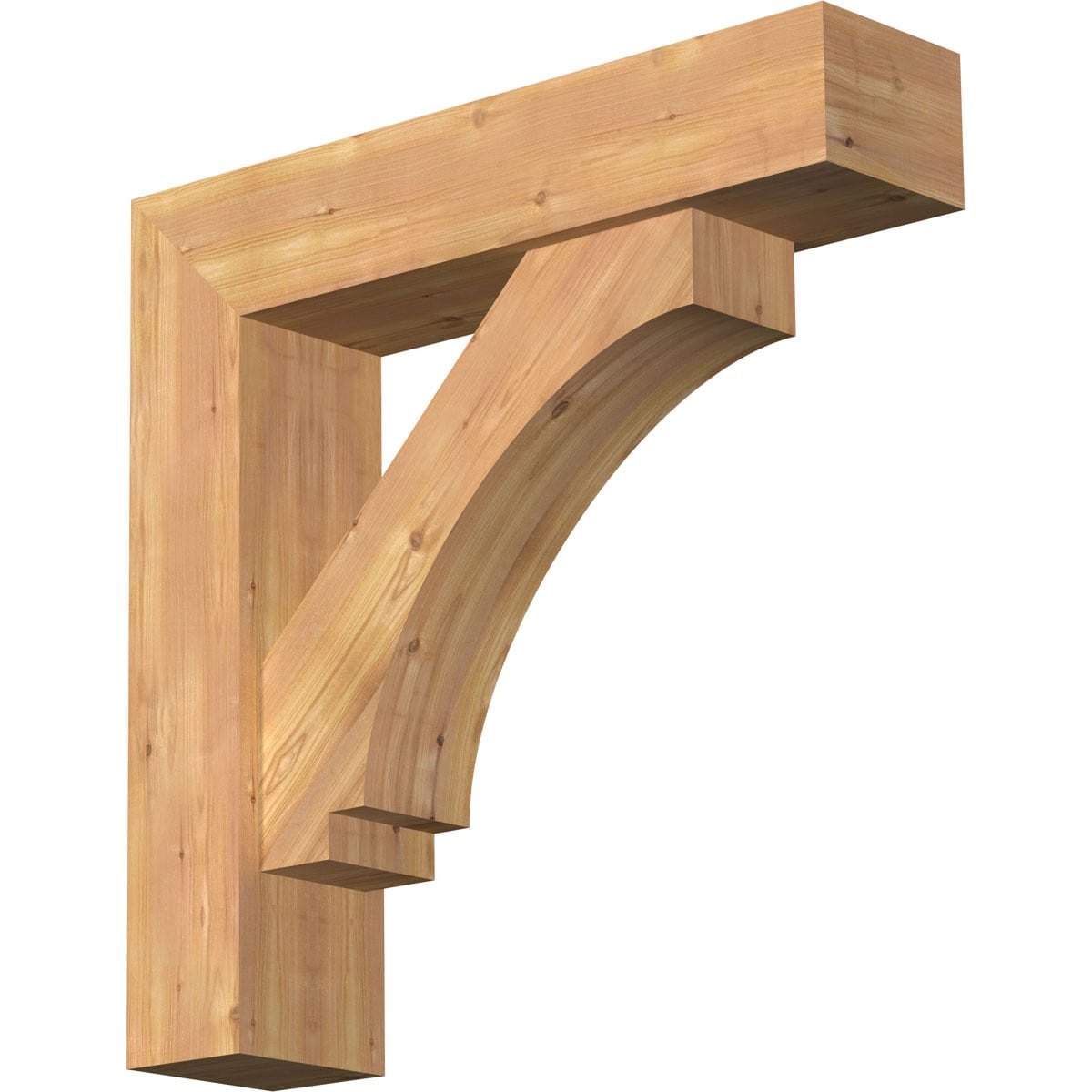 Ekena Millwork 1462789 Imperial Block Smooth Bracket with Offset Brace 7-1/2-in x 32-in x 32-in Western red cedar Brown Wood Standard bracket