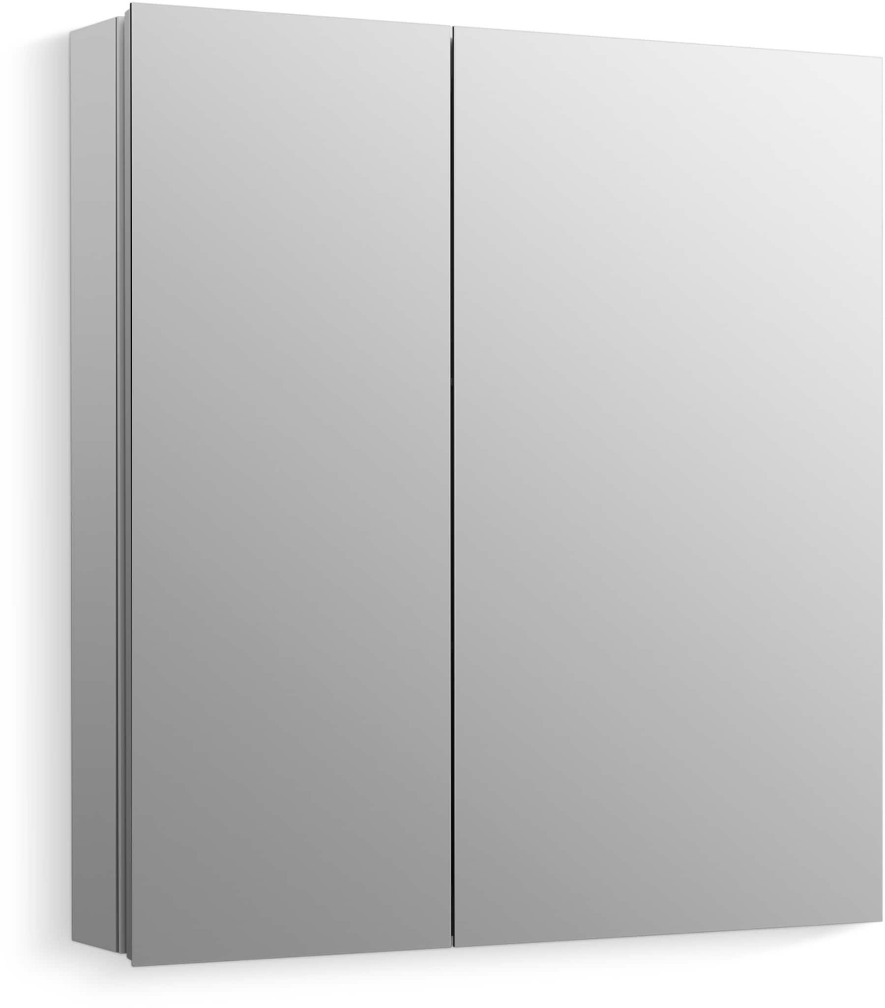 KOHLER 55063-NA Embark 25-Inches x 26-Inches Surface/Recessed Mount Anodized Aluminum Mirrored Rectangle Soft Close Medicine Cabinet