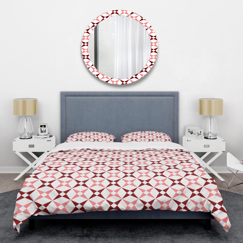 Designart BED24645-K 3 -Piece Pink King Duvet cover Set