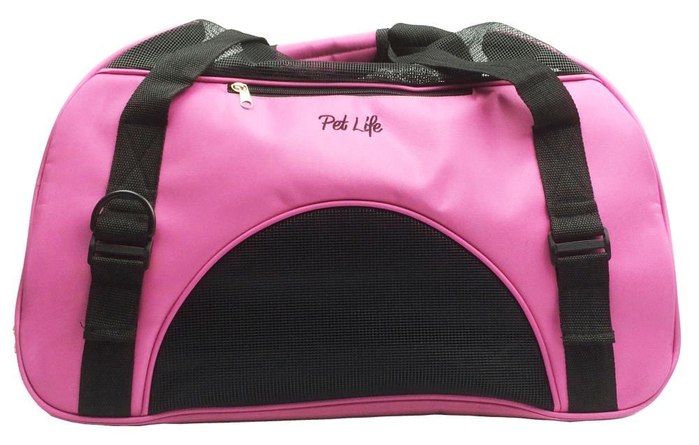 Pet Life 21-in x 9.6-in x 13-in Pink Collapsible Nylon Small Dog/Cat Bag in  the Pet Carriers department at